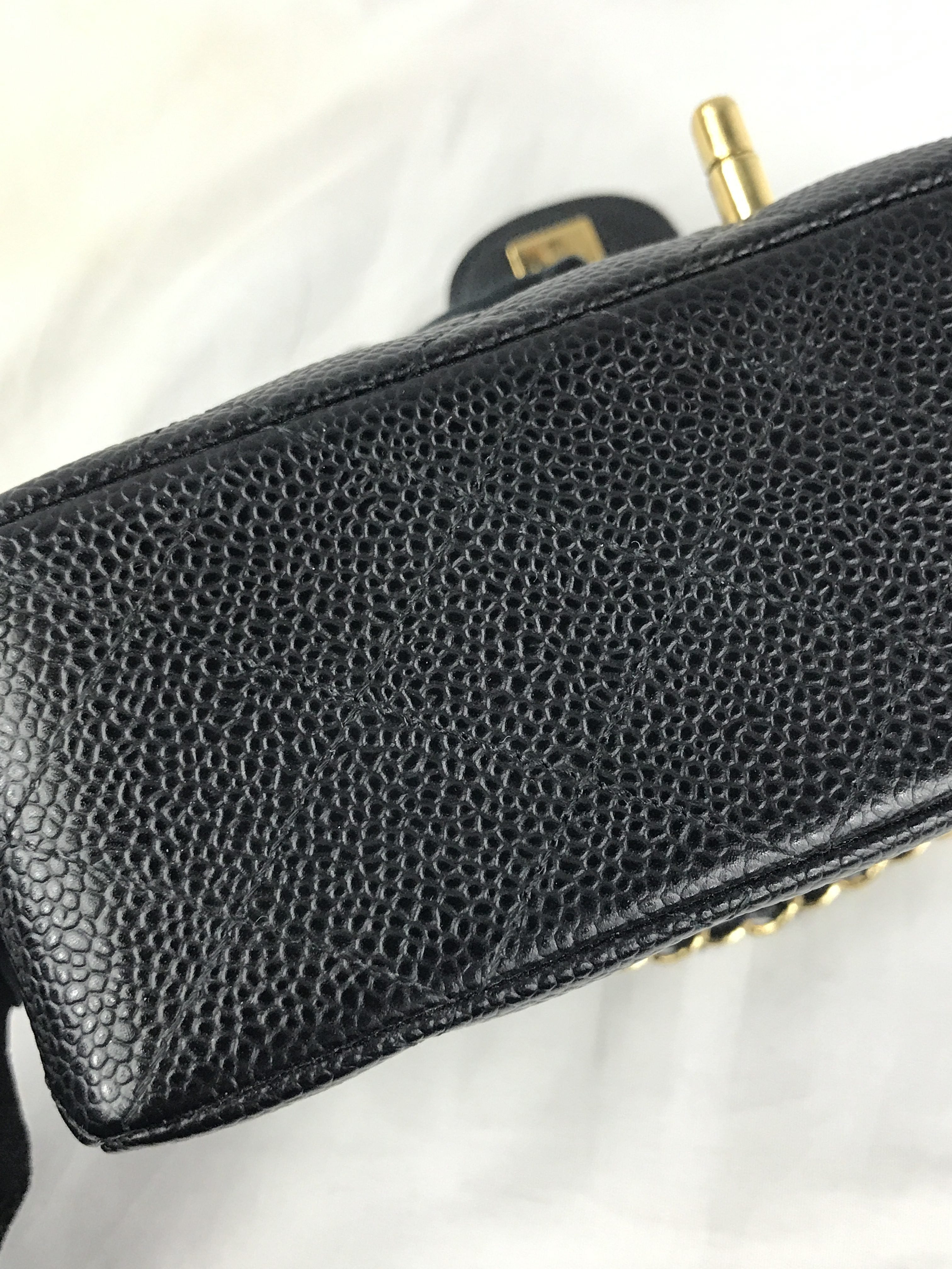 Black Caviar Small Double Flap Classic w/GHW