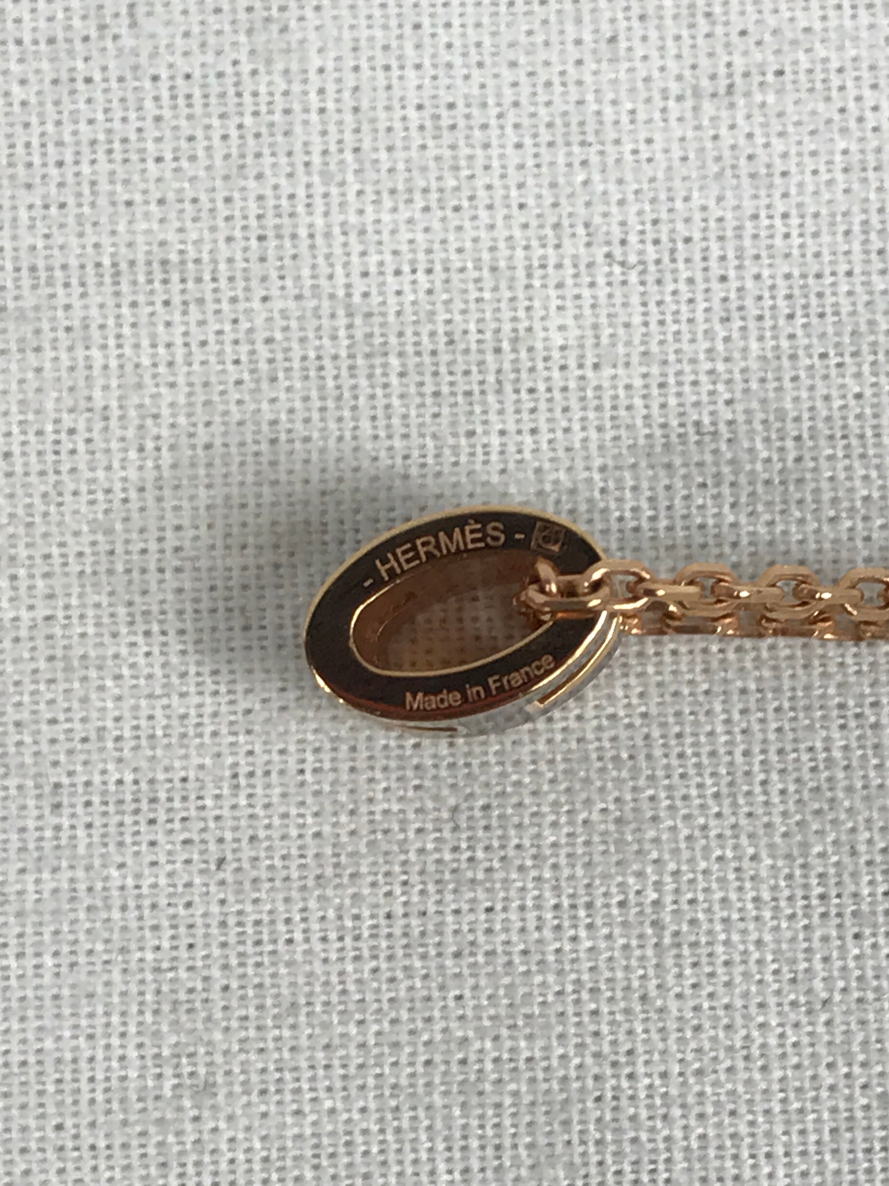 Black Enamel Mini H Pop Rose Gold Necklace