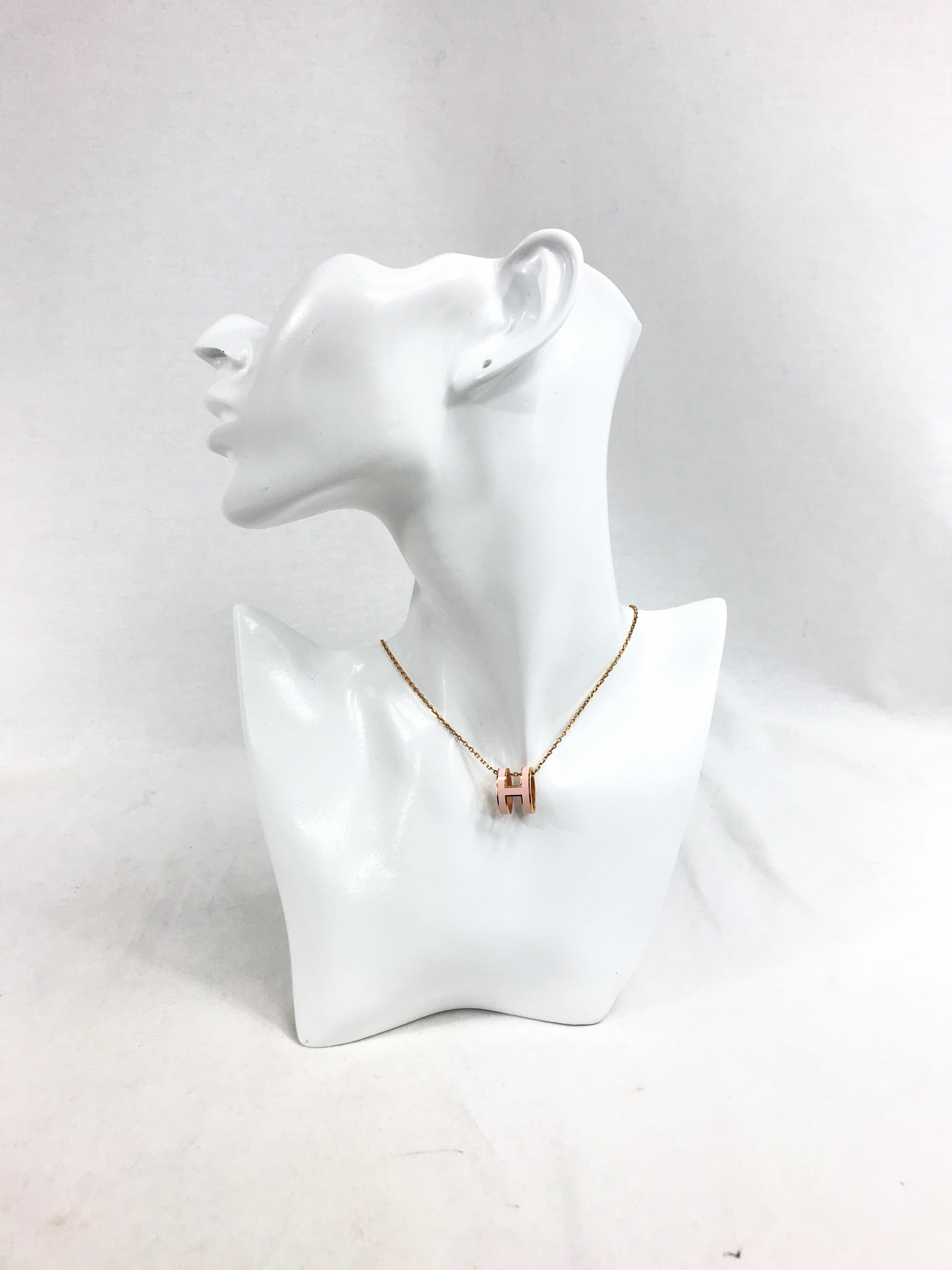 Rose Dragee Enamel H Pop Rose Gold Necklace