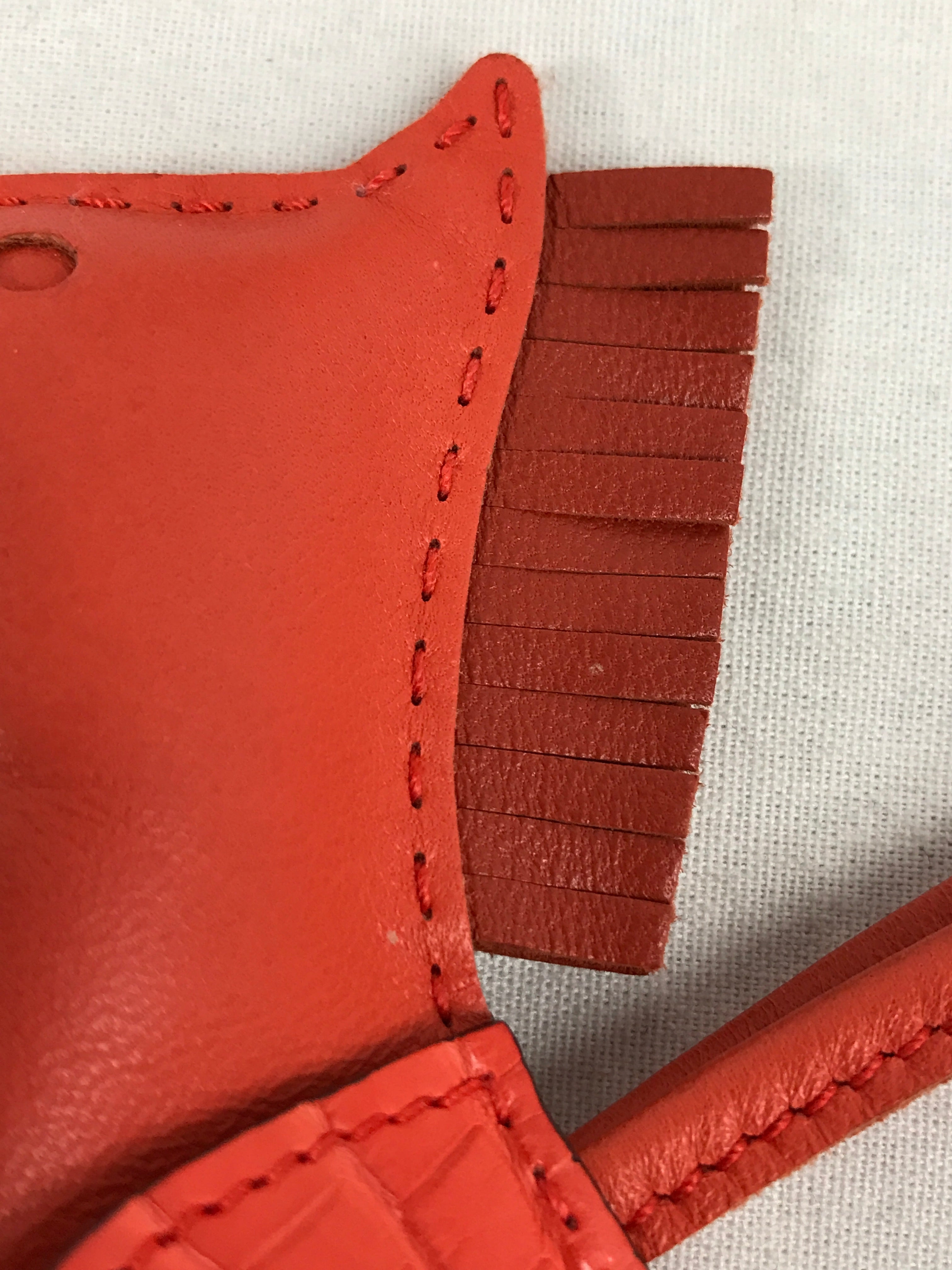 Poppy Lambskin/Alligator Mississippiensis Rodeo MM Charm