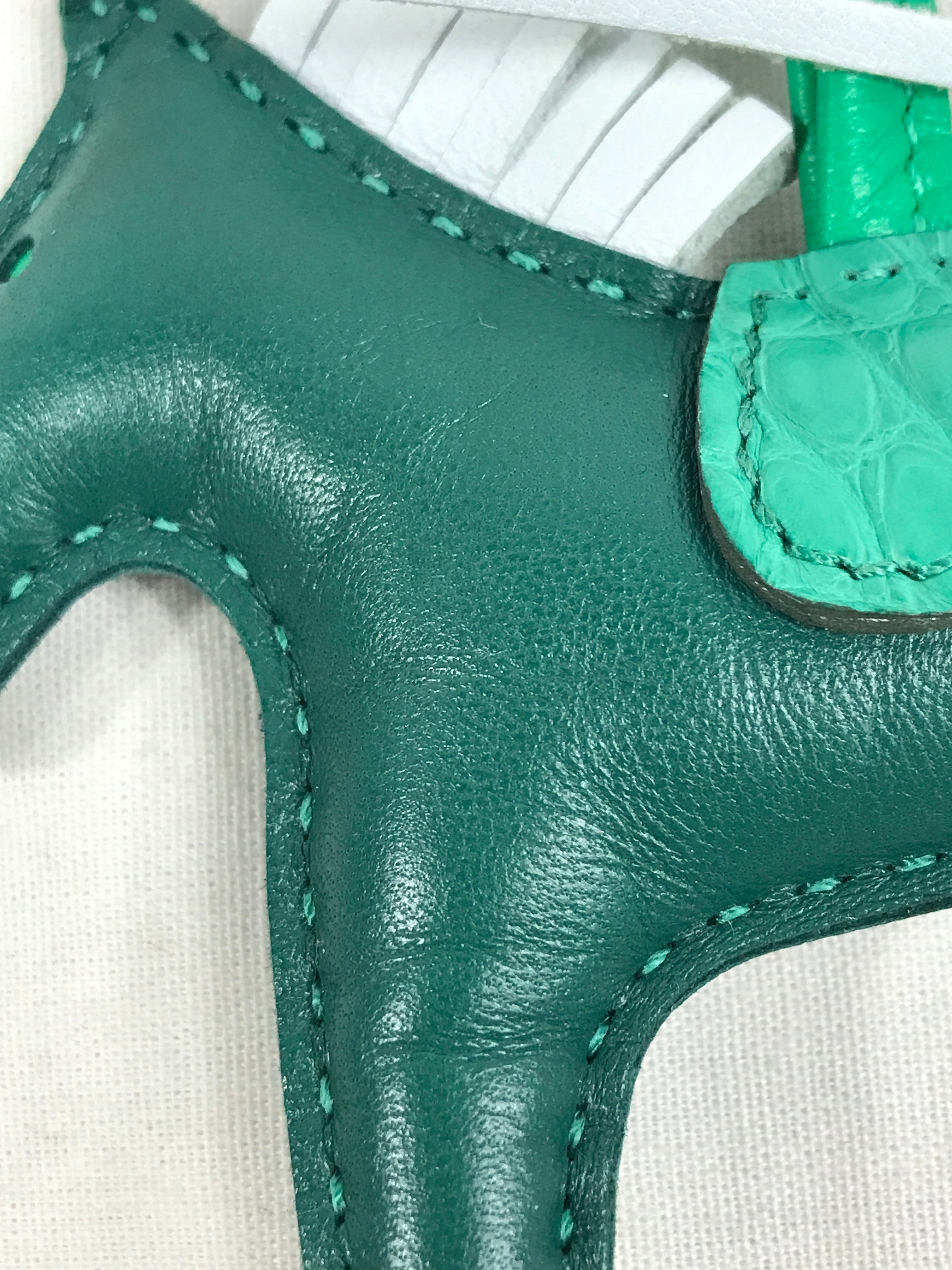 Cactus Green/Malachite/Brule Lambskin & Alligator Mississippiensis Rodeo PM Charm
