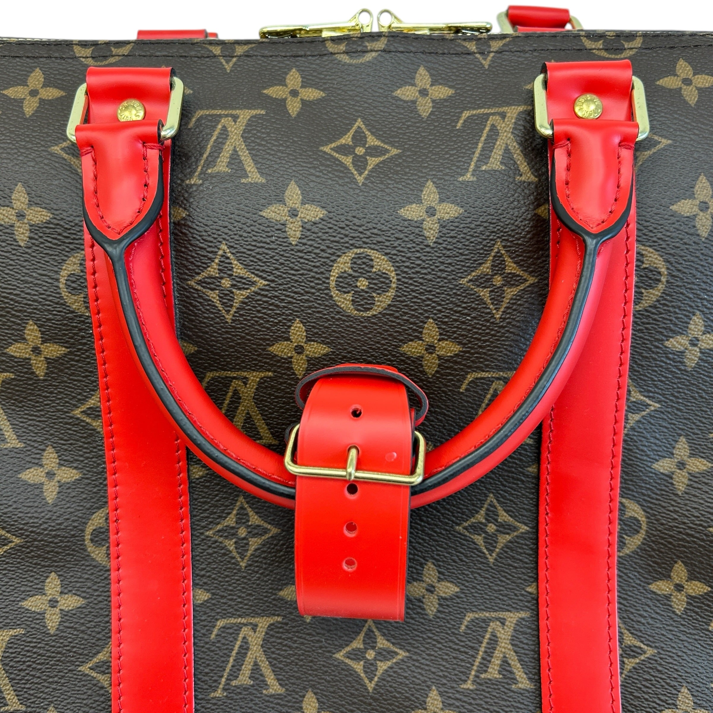 Garment Cover Monogram Canvas/Red Leather with Hanger - Haute Classics