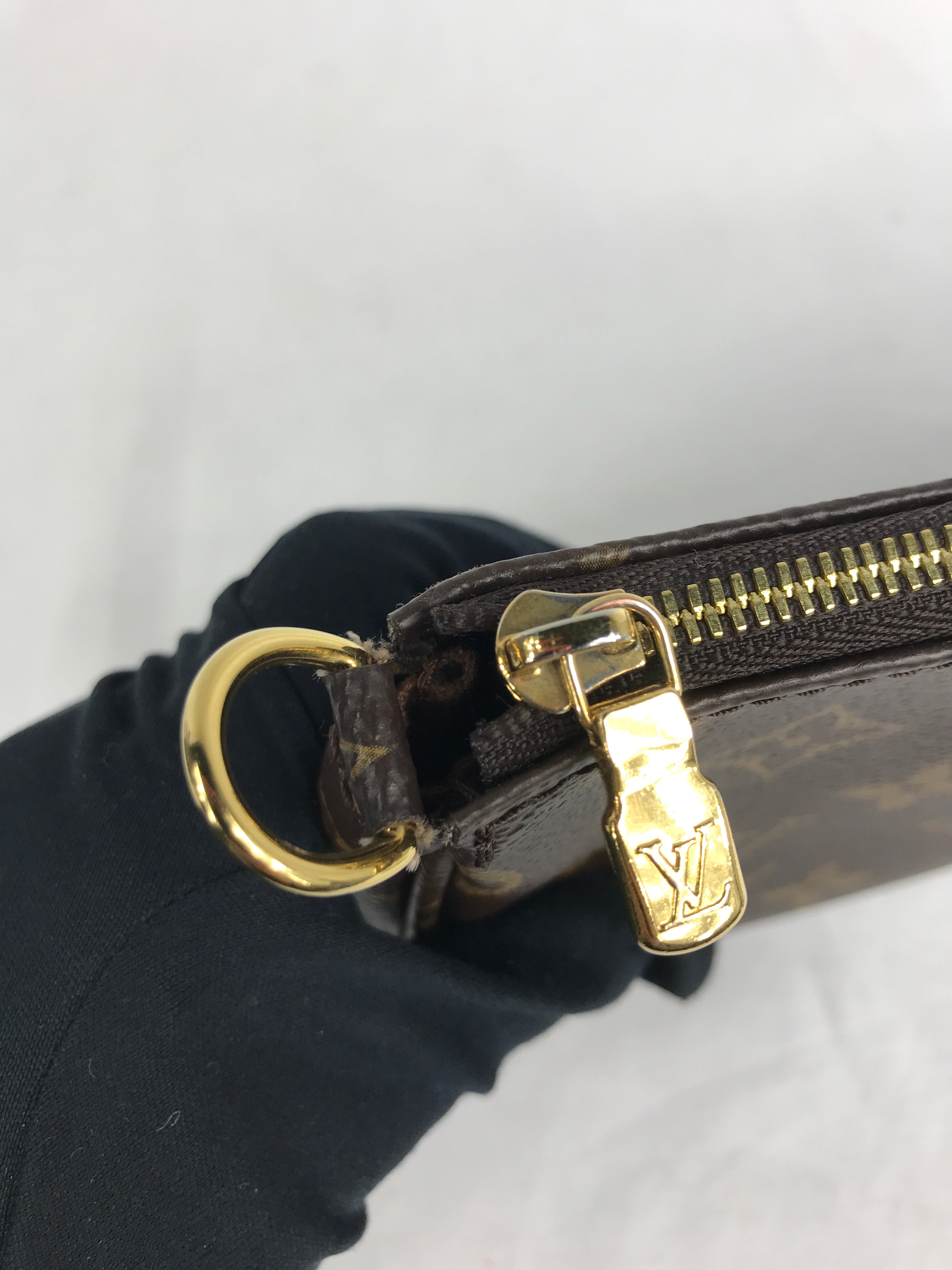 Monogram Coated Canvas Multi Pochette Khaki W/GHW
