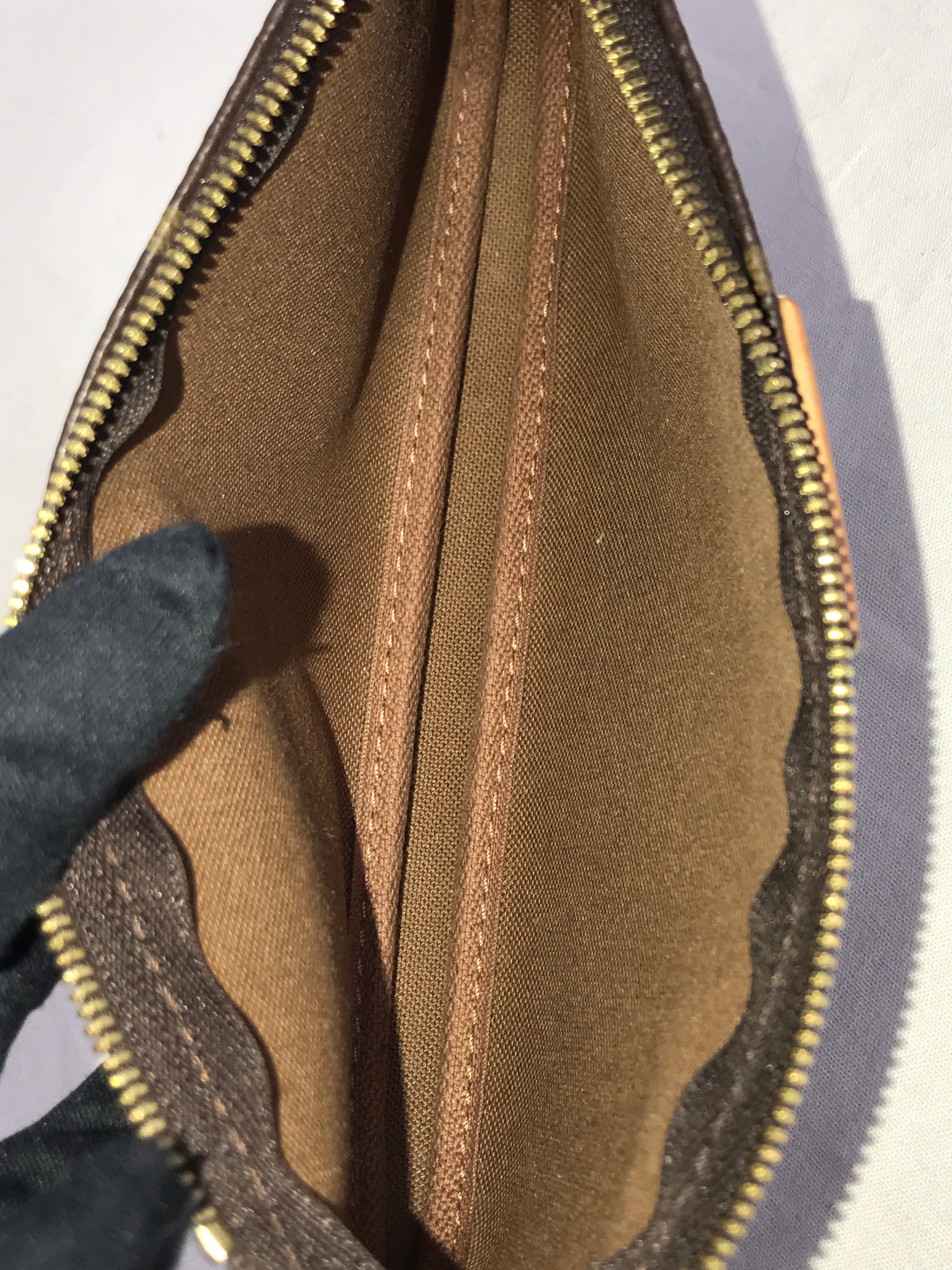 Monogram Coated Canvas Multi Pochette Khaki W/GHW