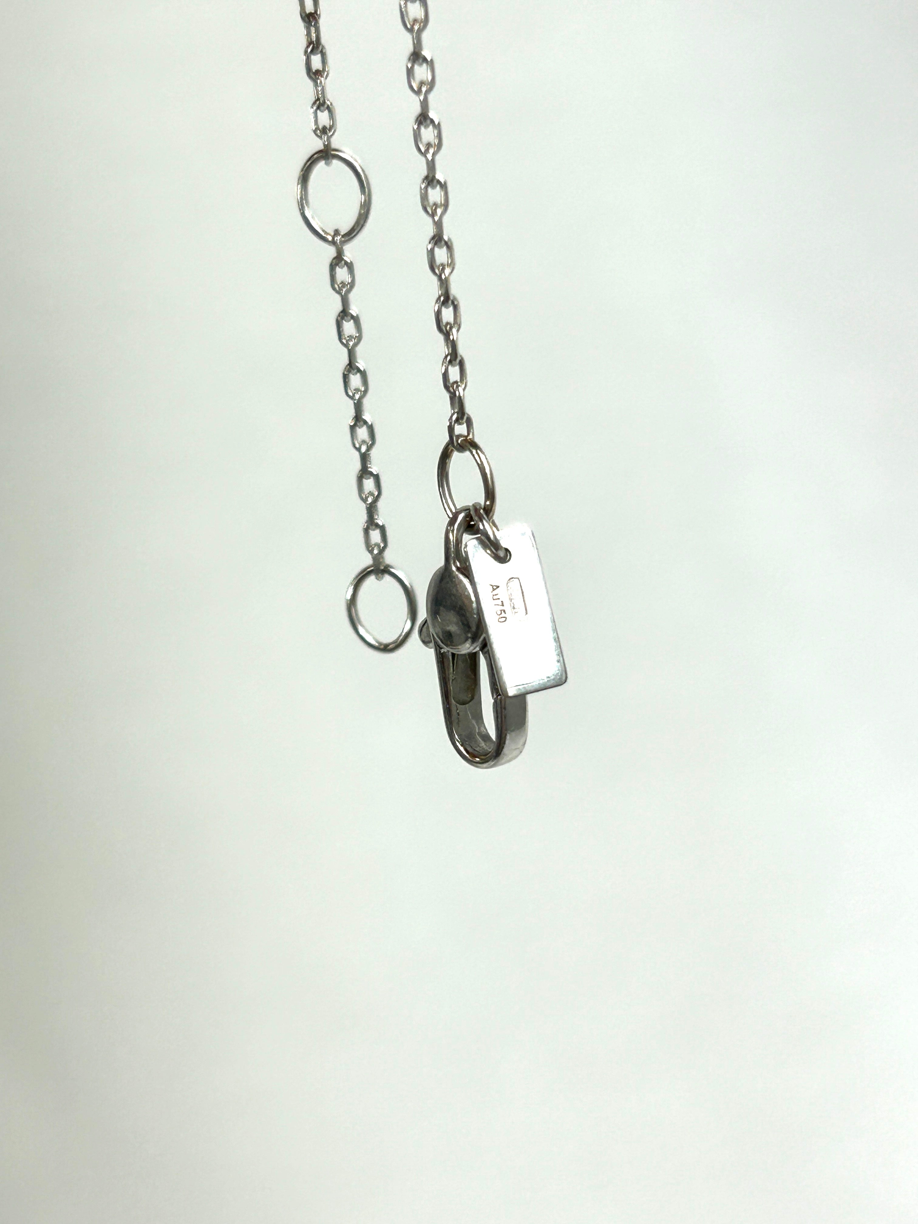 Monogram 18K White Gold Icon Ring Pendant Necklace