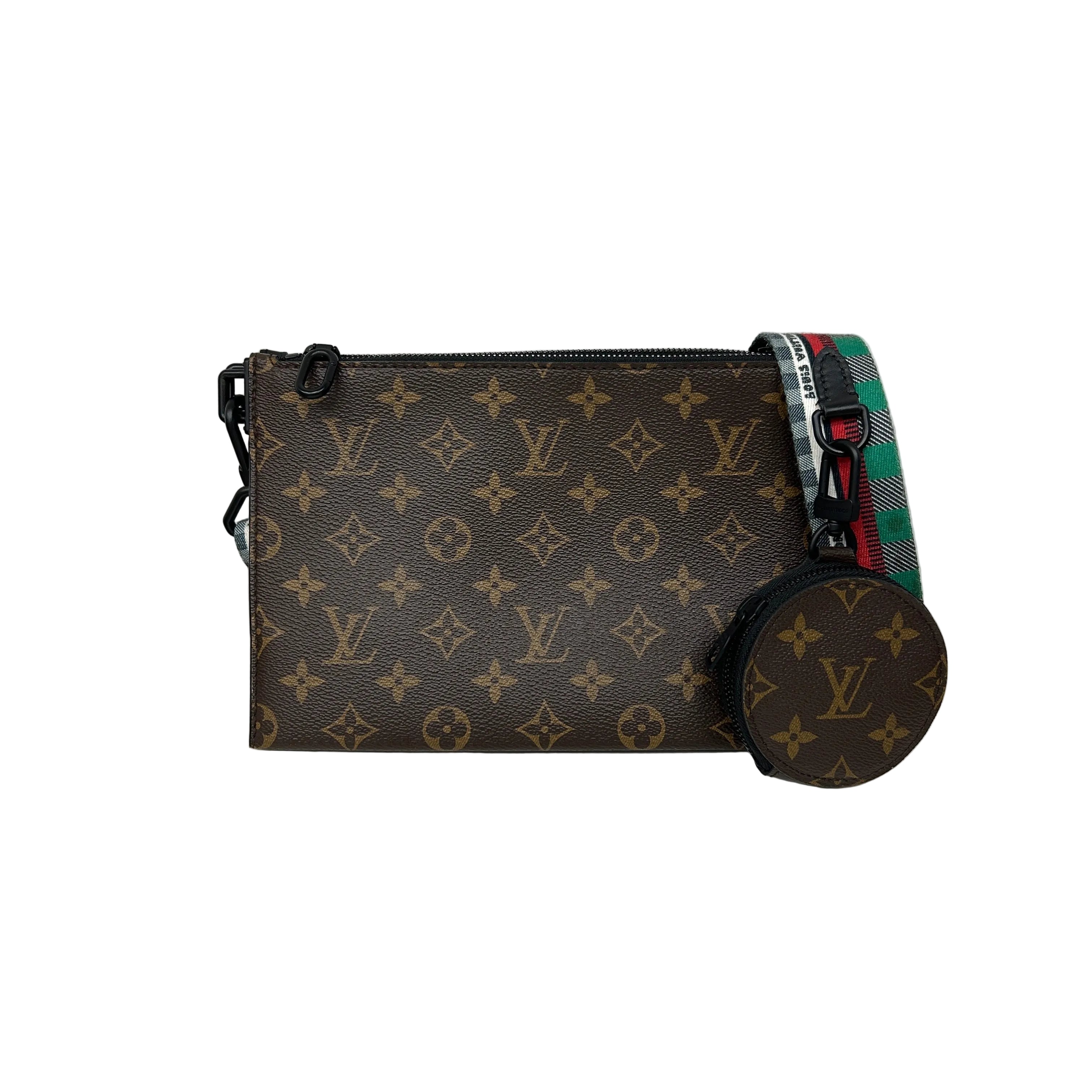 Black Taurillon Leather Monogram Canvas Trio Messenger Bag - Haute Classics