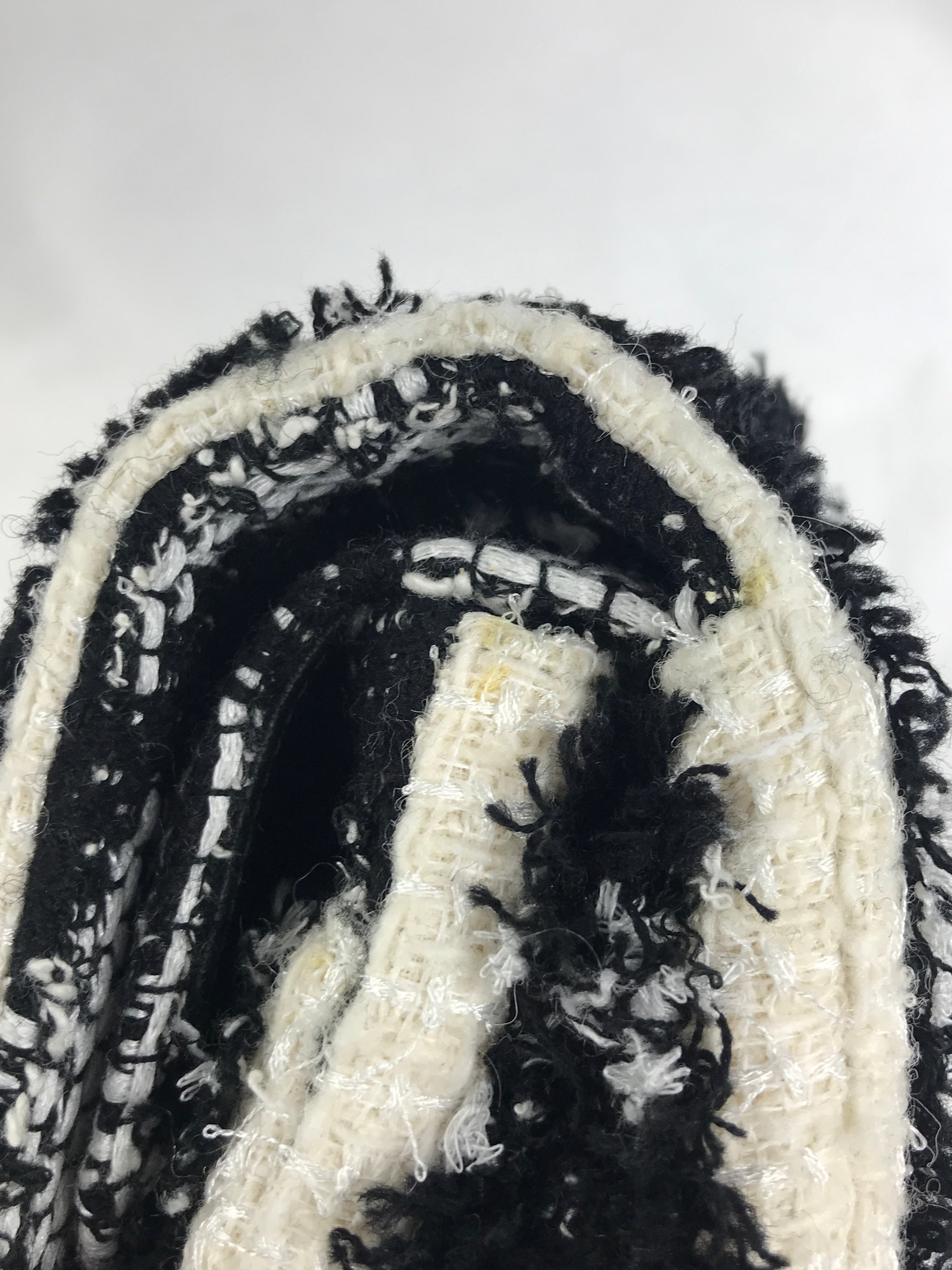 Black/White Tweed Double Flap Medium So Black Bag