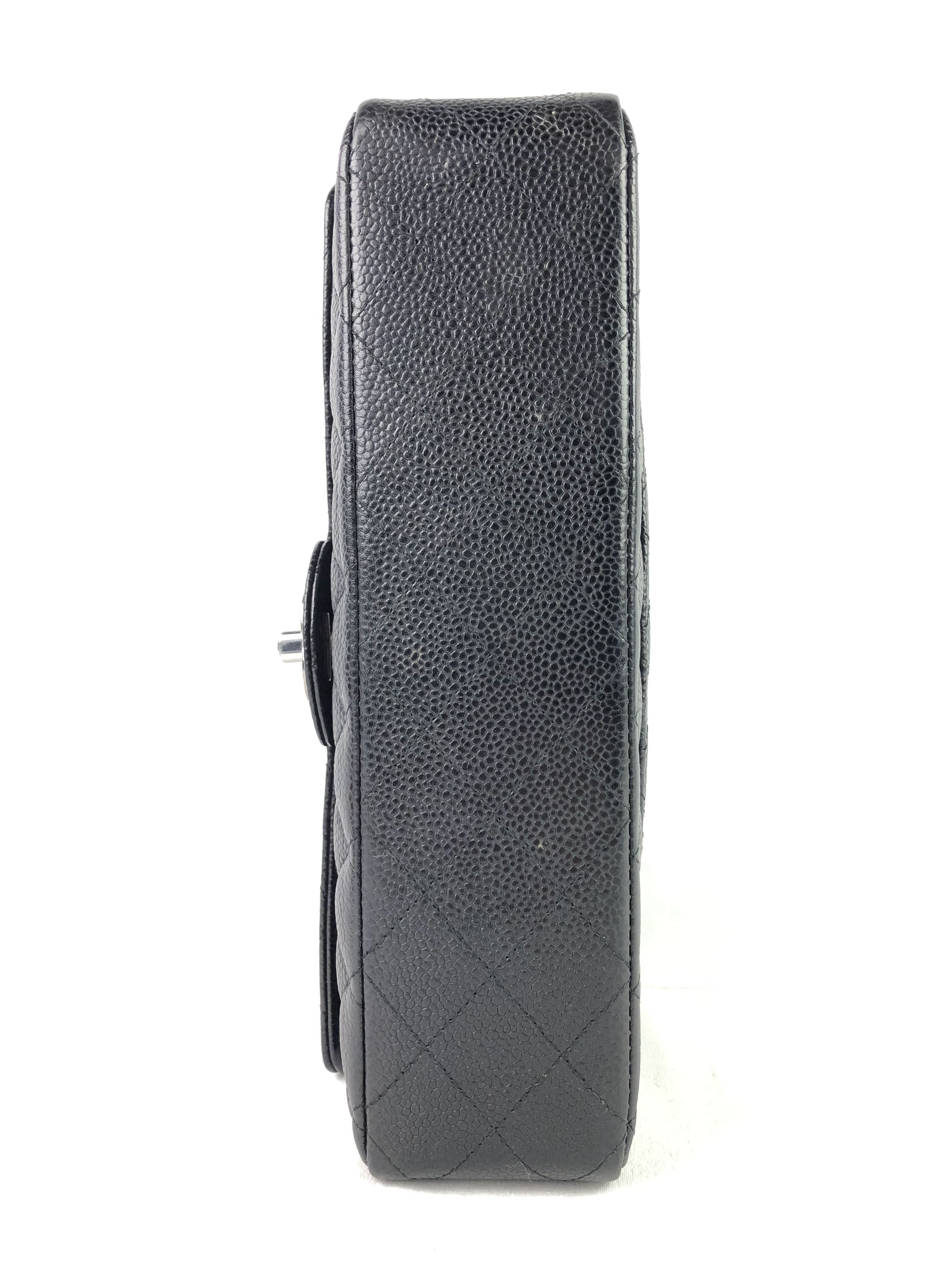Black Caviar Double Flap Medium Bag w/SHW