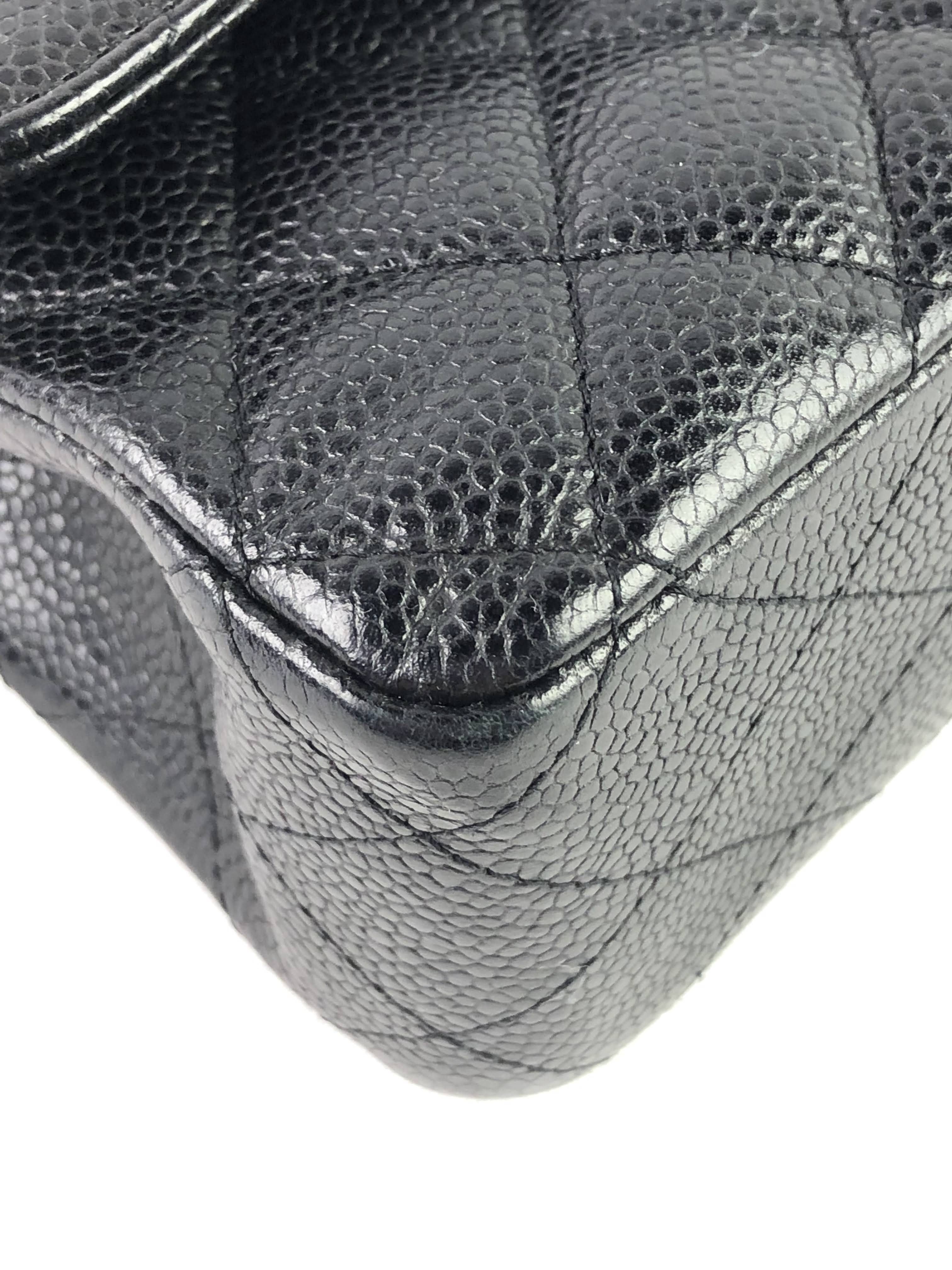 Black Caviar Double Flap Medium Bag w/SHW