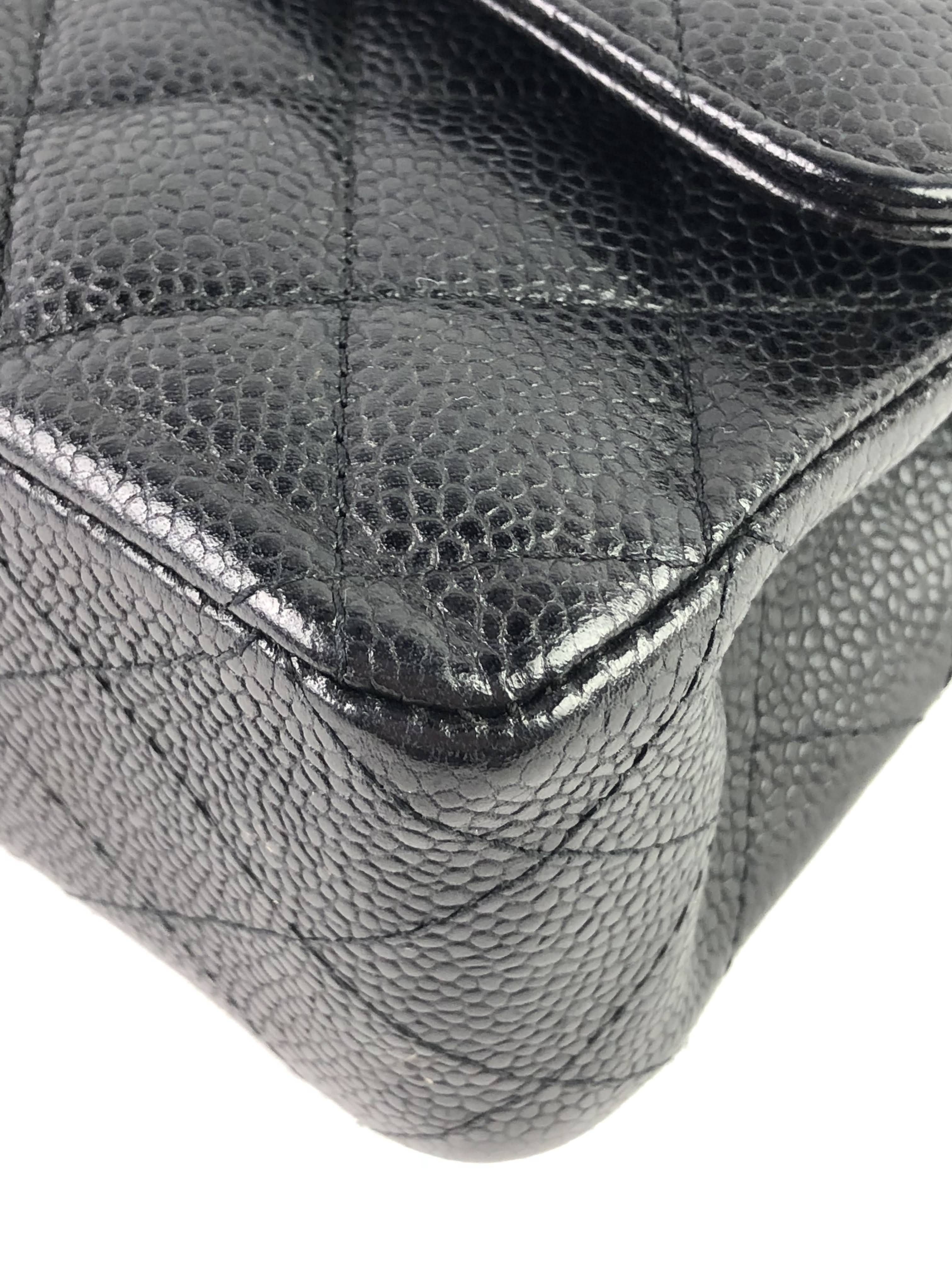 Black Caviar Double Flap Medium Bag w/SHW