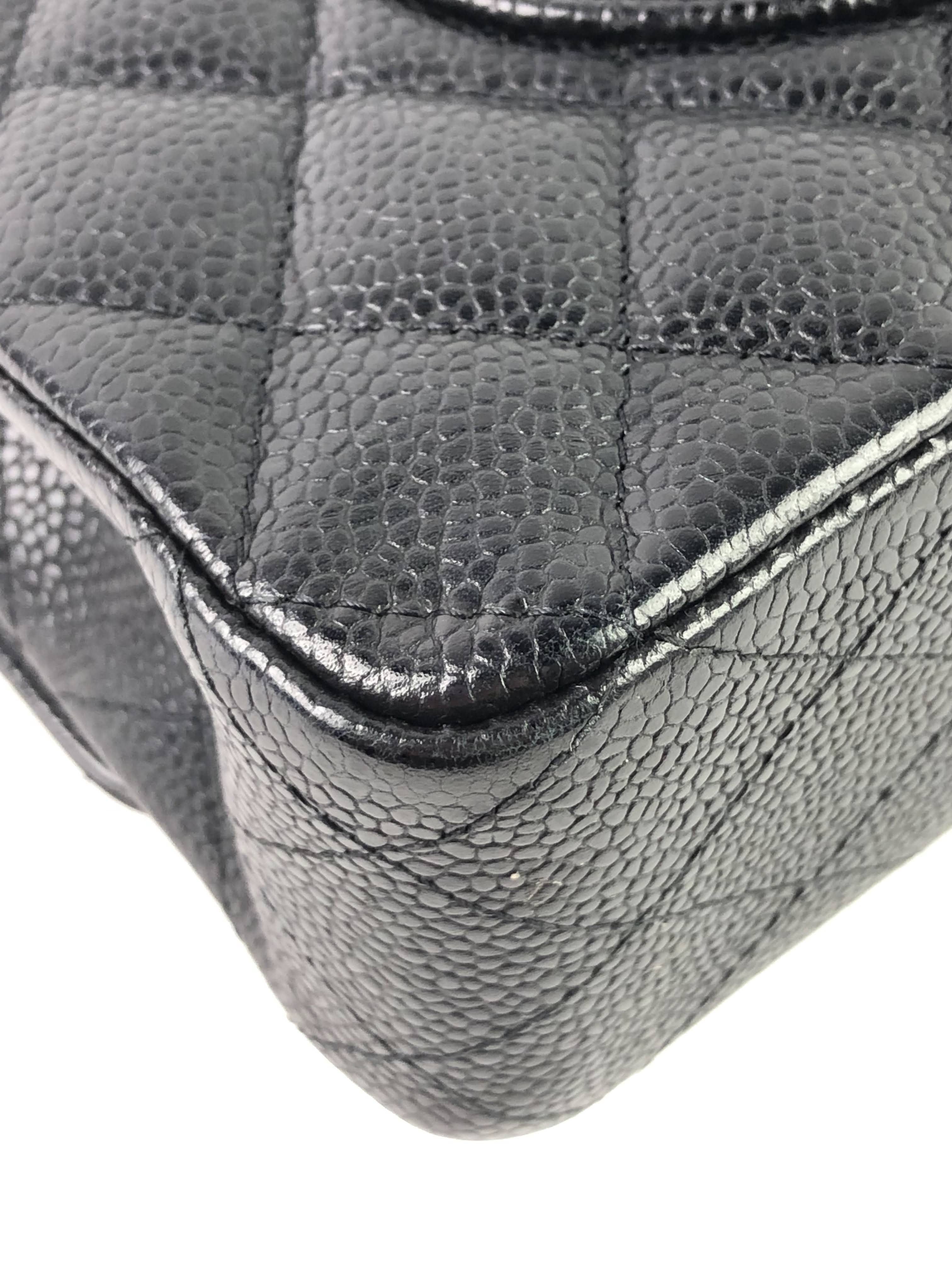 Black Caviar Double Flap Medium Bag w/SHW