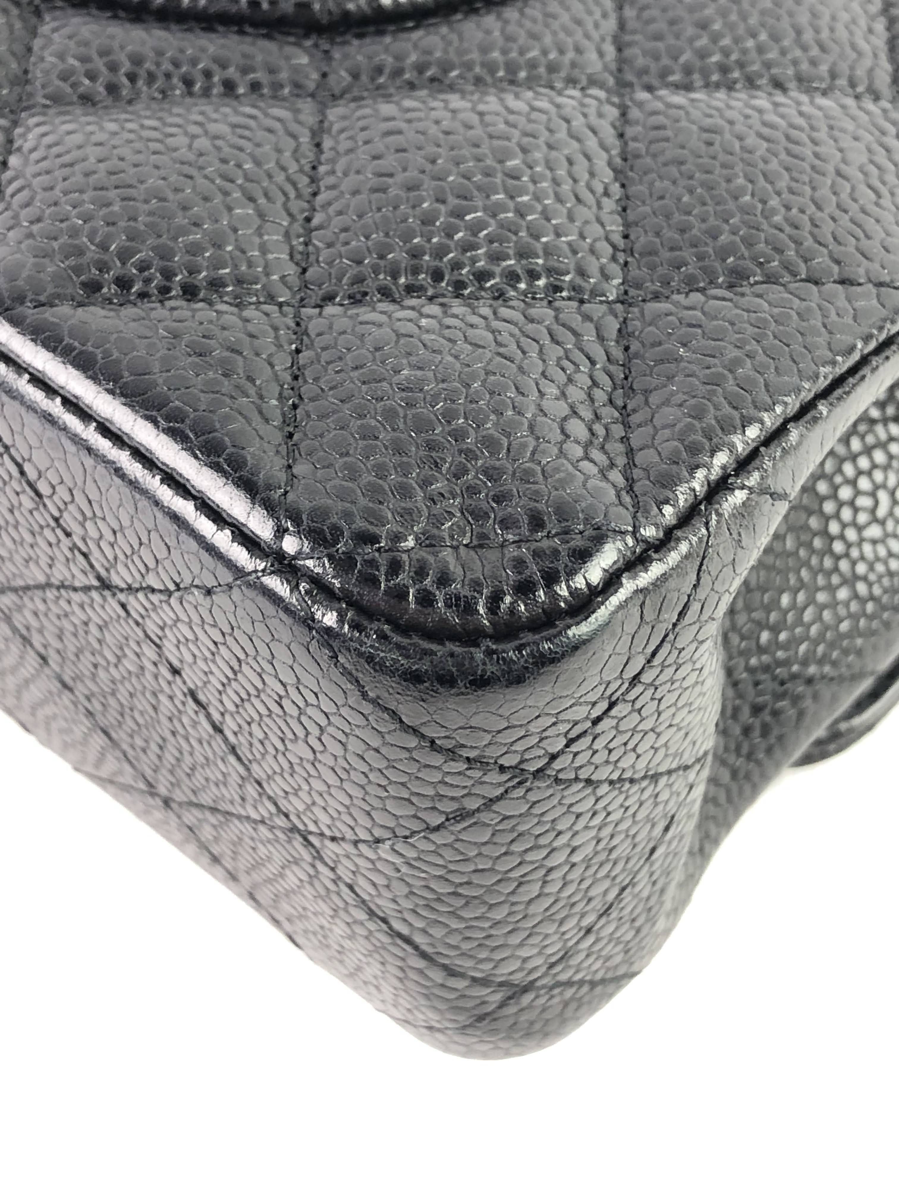 Black Caviar Double Flap Medium Bag w/SHW
