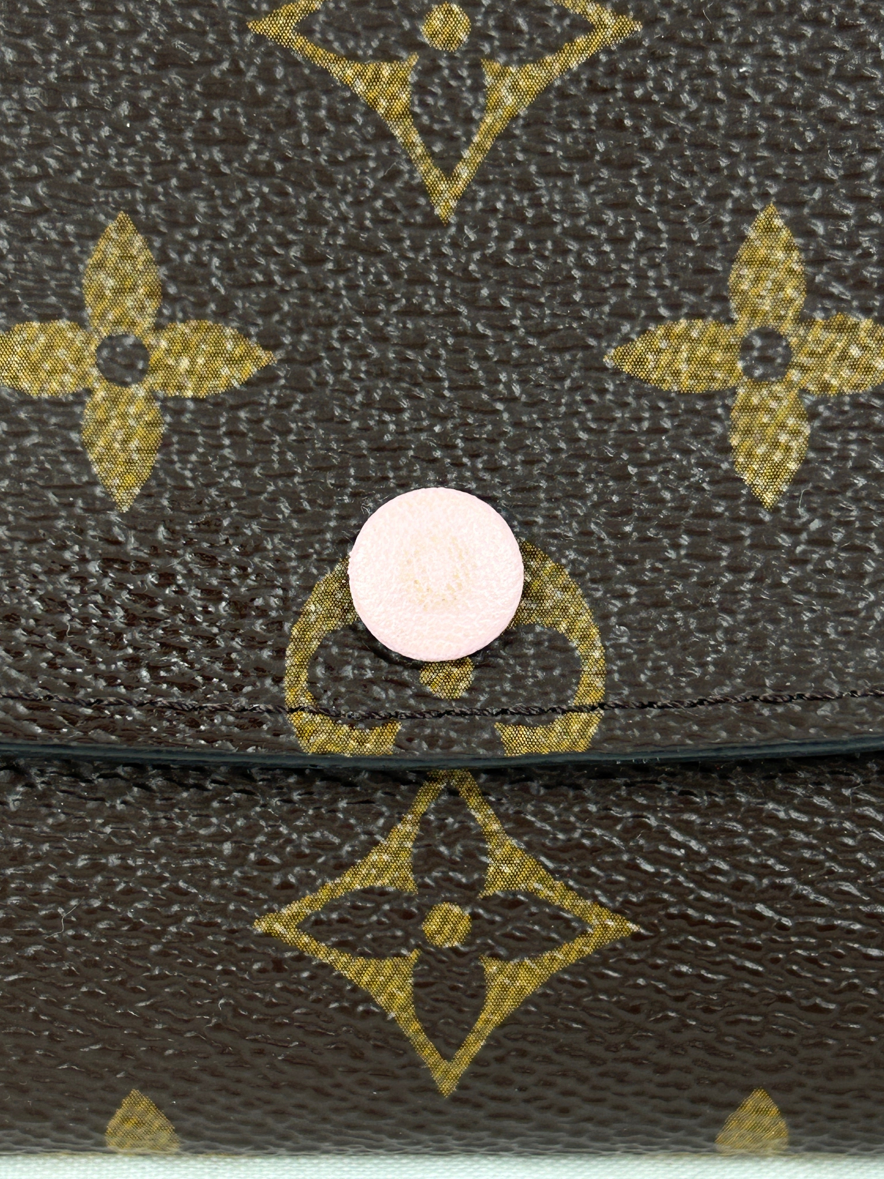 Monogram Coated Canvas Rose Ballerina Leather Emilie Long Snap Wallet
