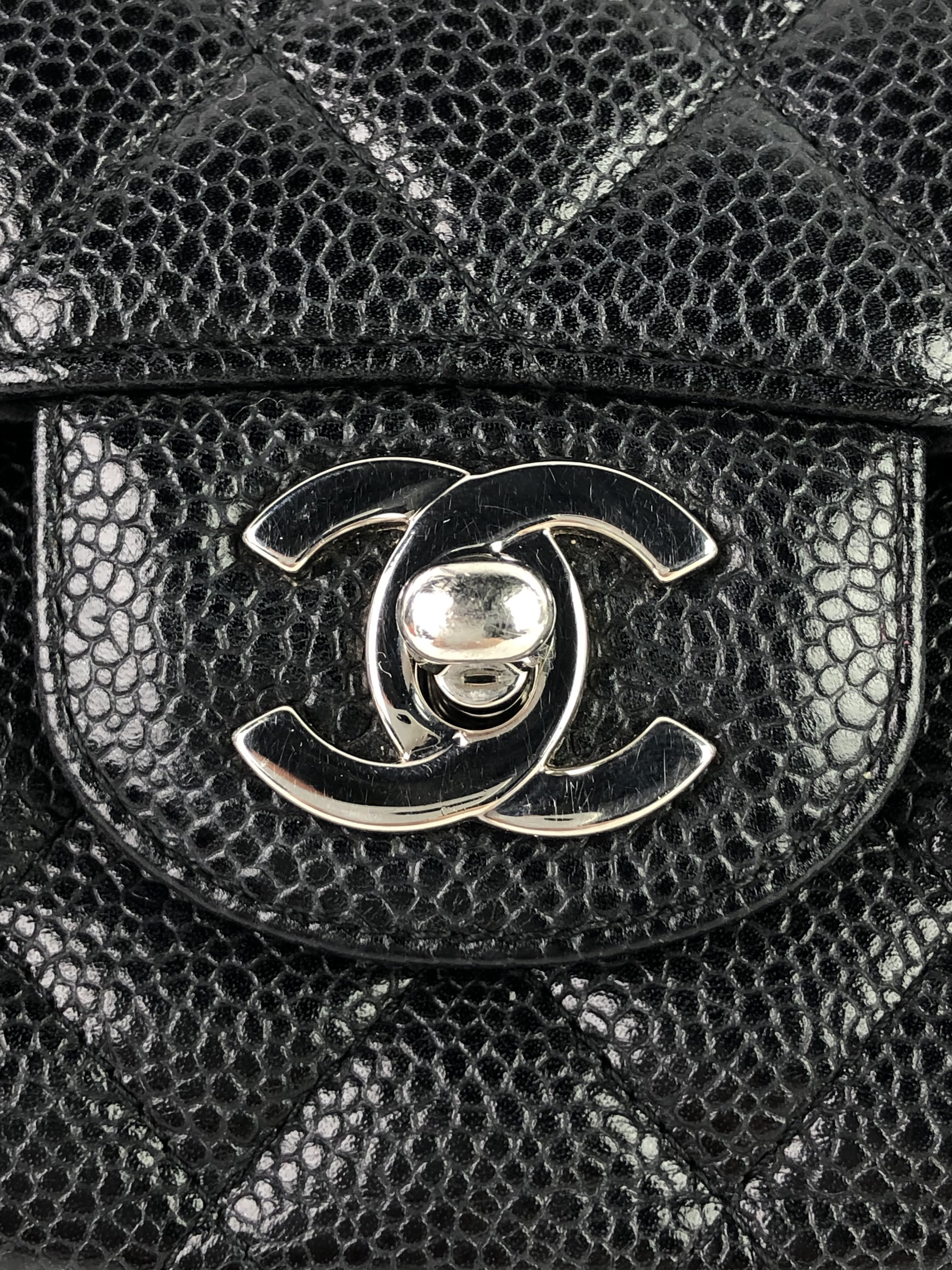 Black Caviar Double Flap Medium Bag w/SHW