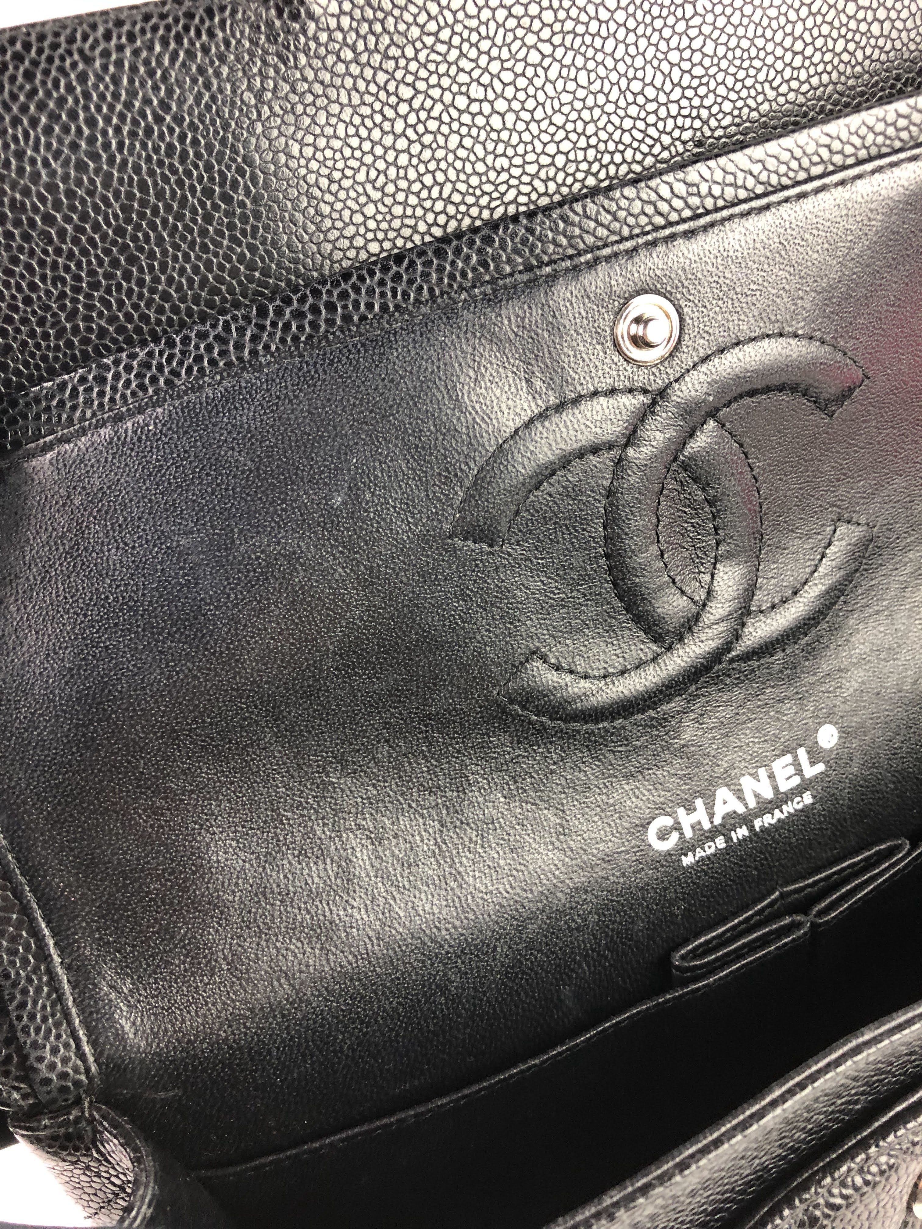 Black Caviar Double Flap Medium Bag w/SHW