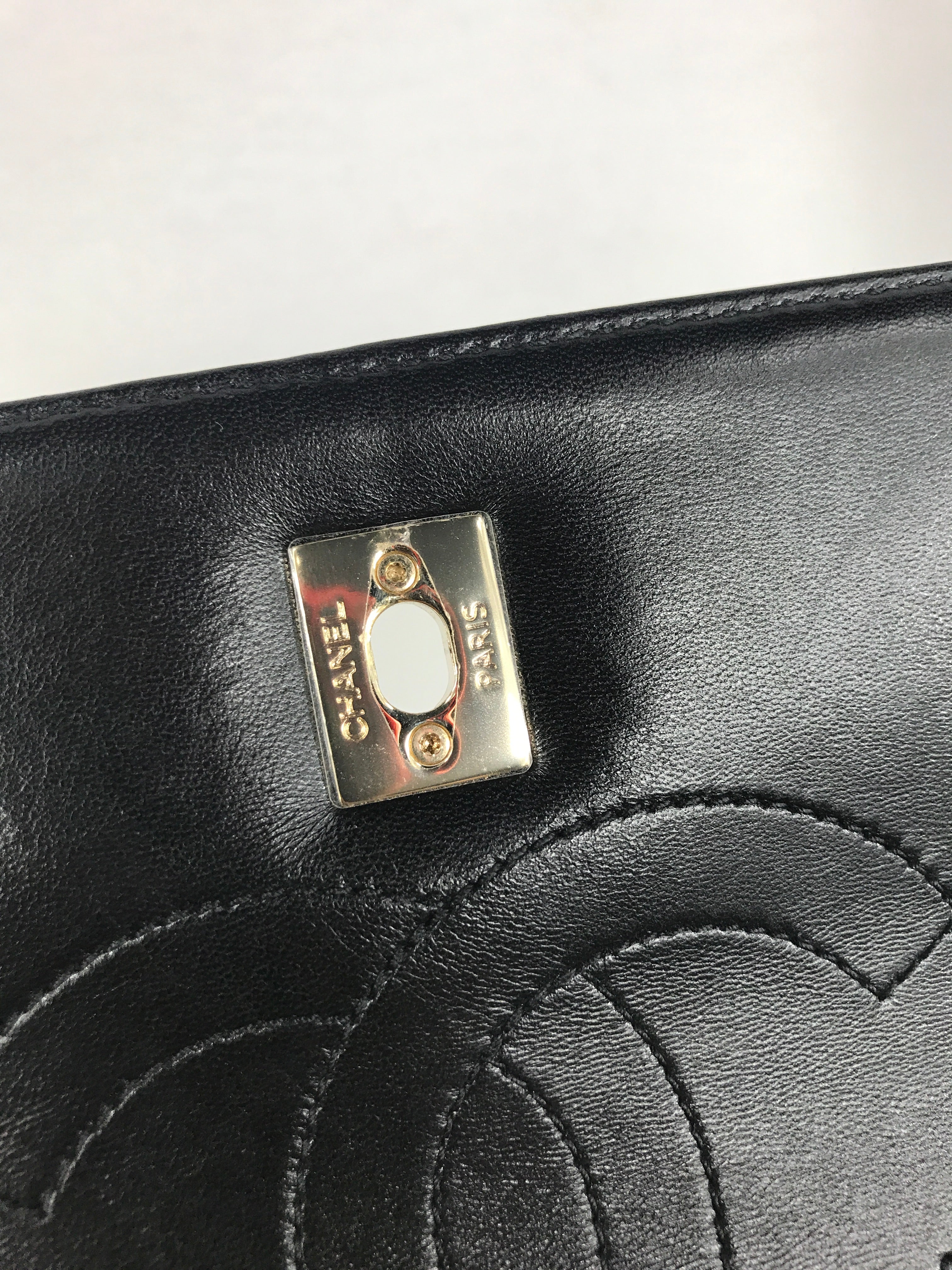 Black Lambskin Quilted Small Trendy W/GHW