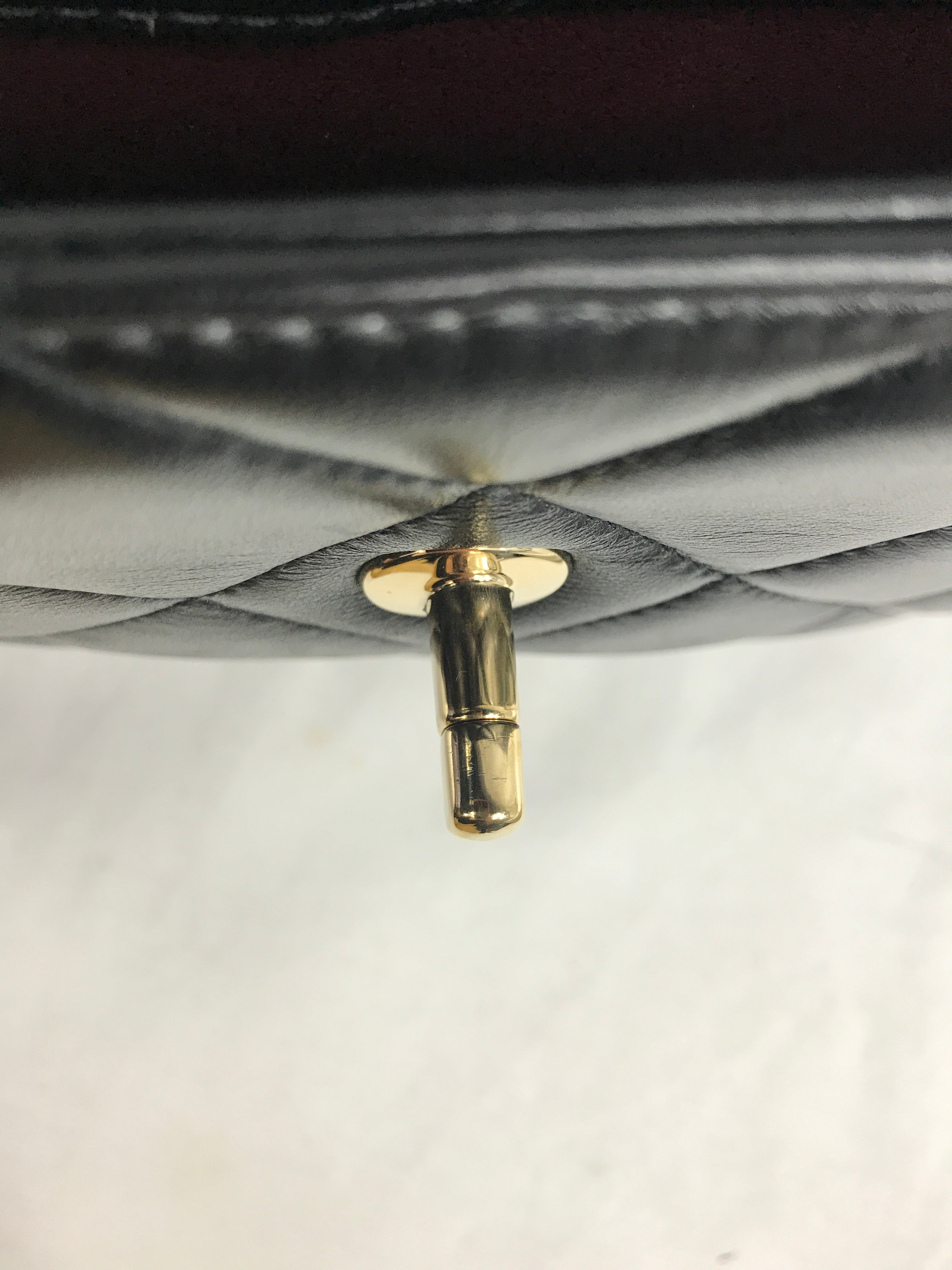 Black Lambskin Quilted Small Trendy W/GHW