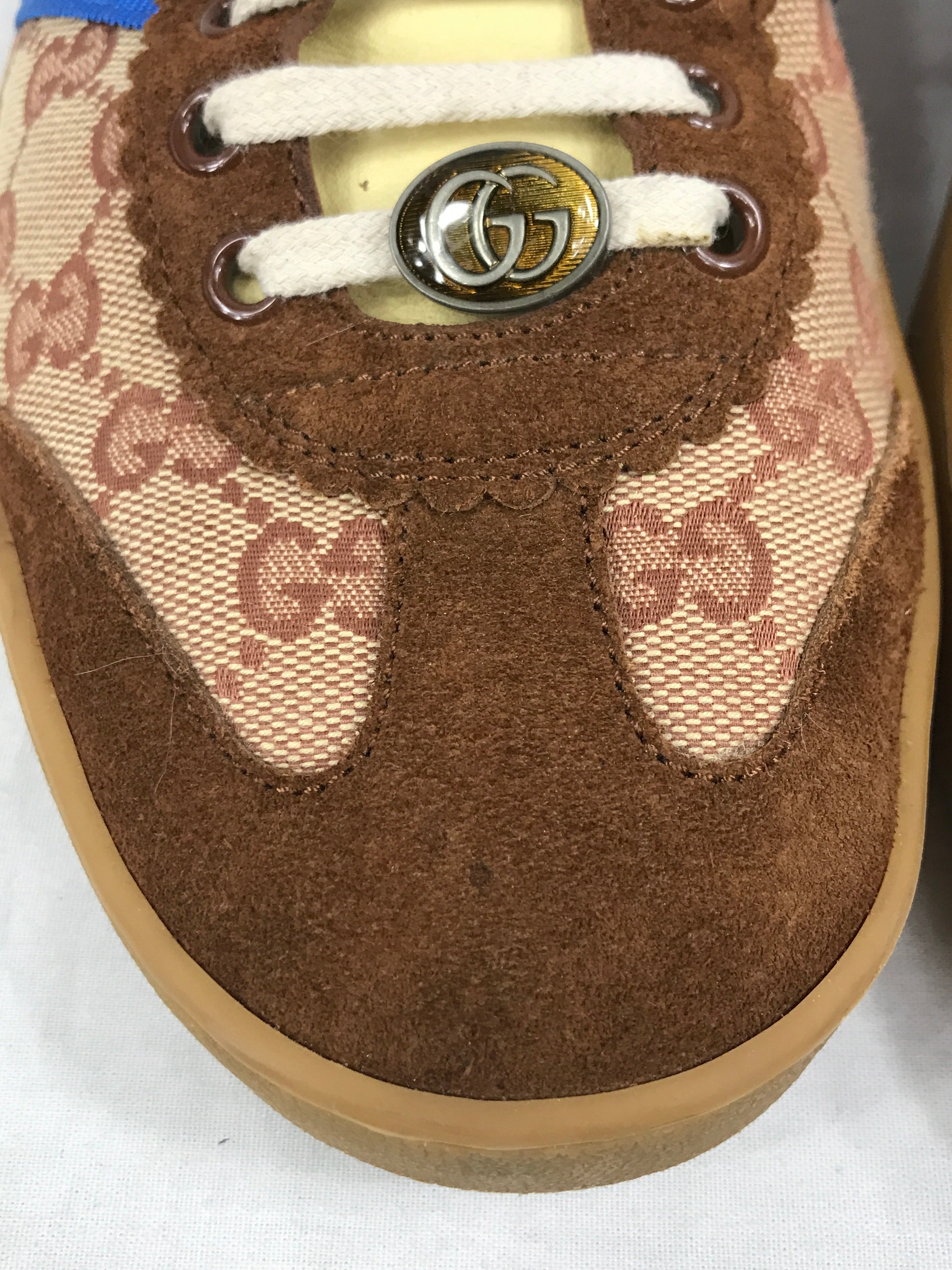Brown Suede/Brown Monogram Web Men's G74 Sneakers