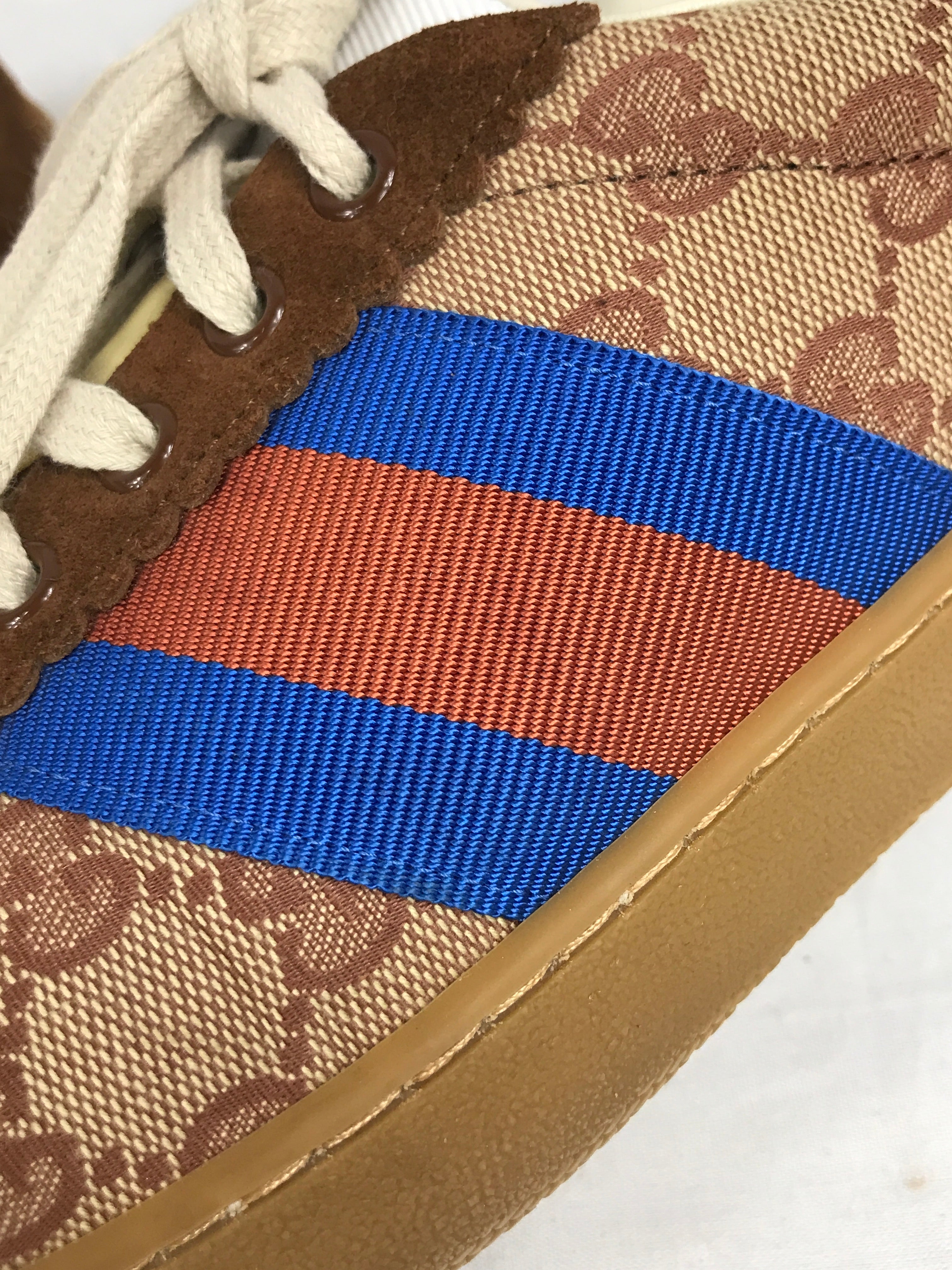 Brown Suede/Brown Monogram Web Men's G74 Sneakers