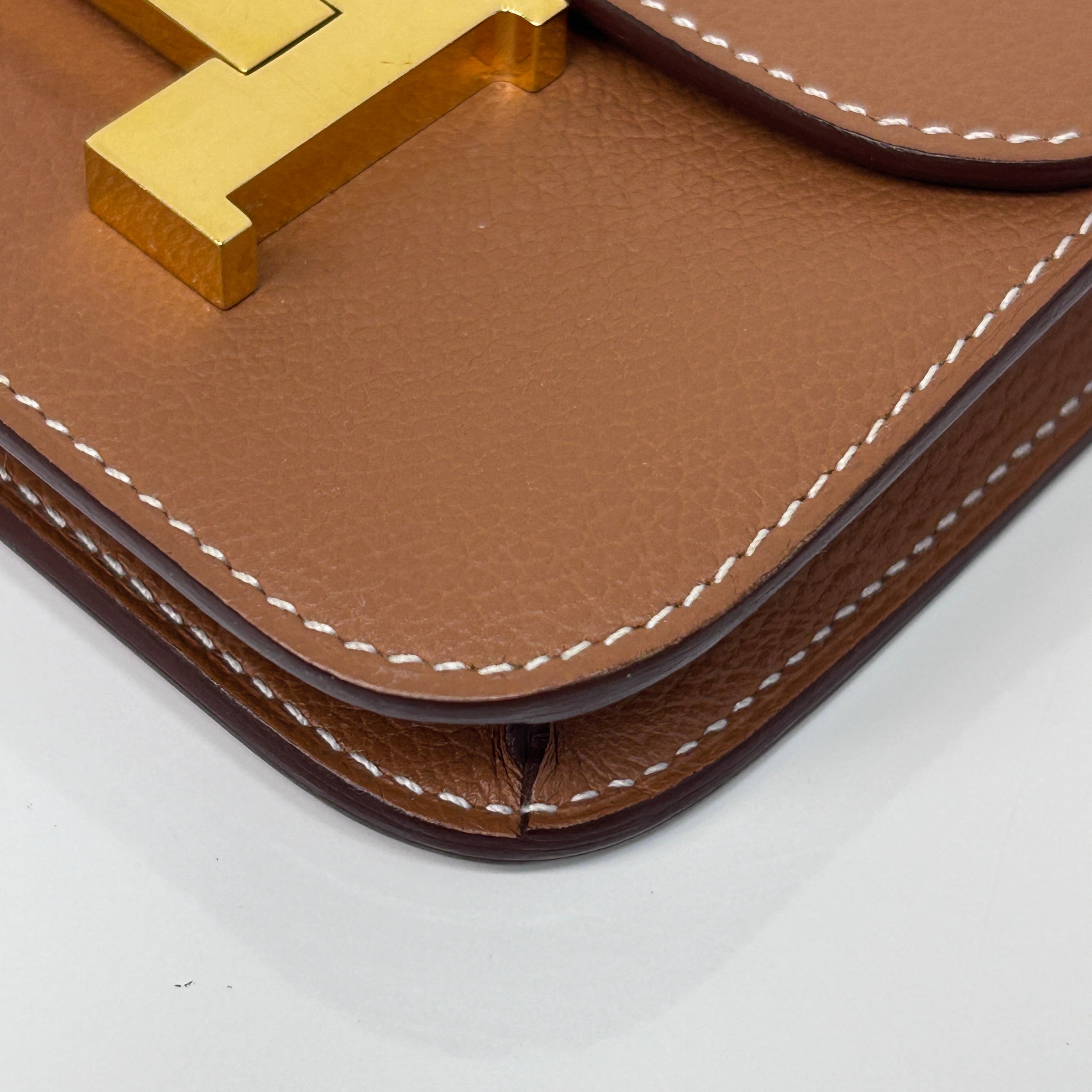 Gold Constance Slim Compact Wallet w/GHW