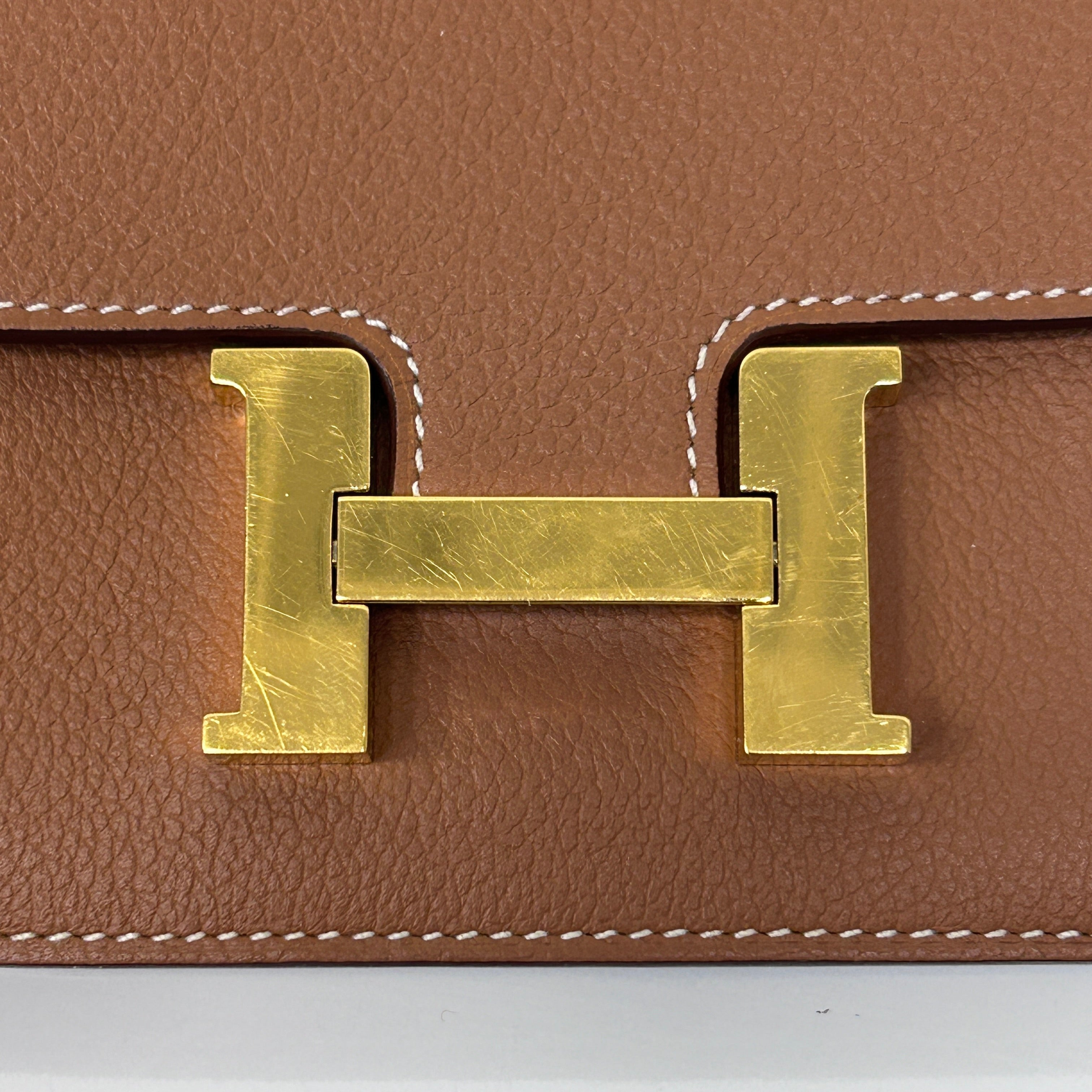 Gold Constance Slim Compact Wallet w/GHW