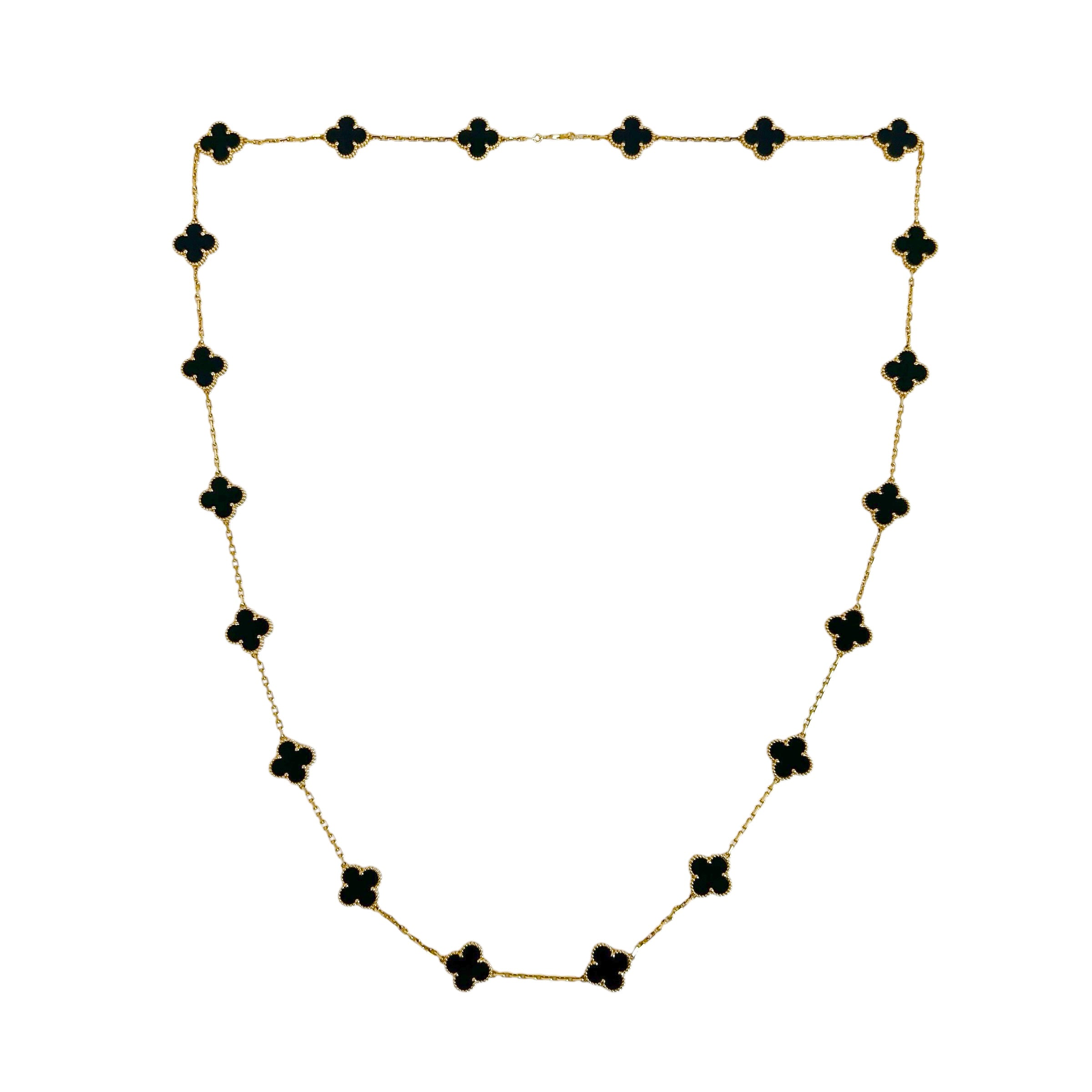 Vintage Alhambra 20-Motifs Long Necklace w/18K GHW - Haute Classics