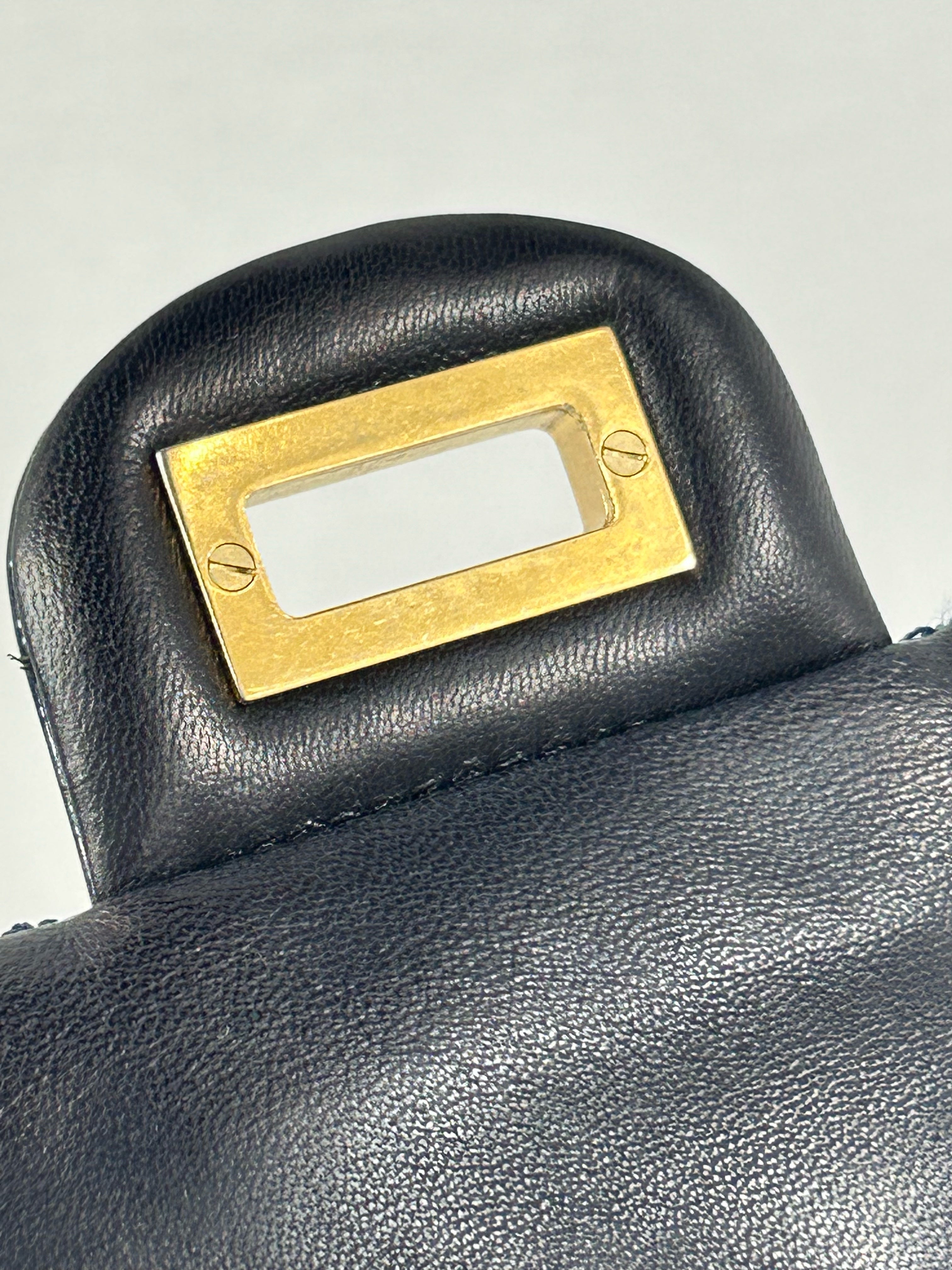 Chanel Dark Navy Blue Patent Quilted Reissue Flap W/AGHW