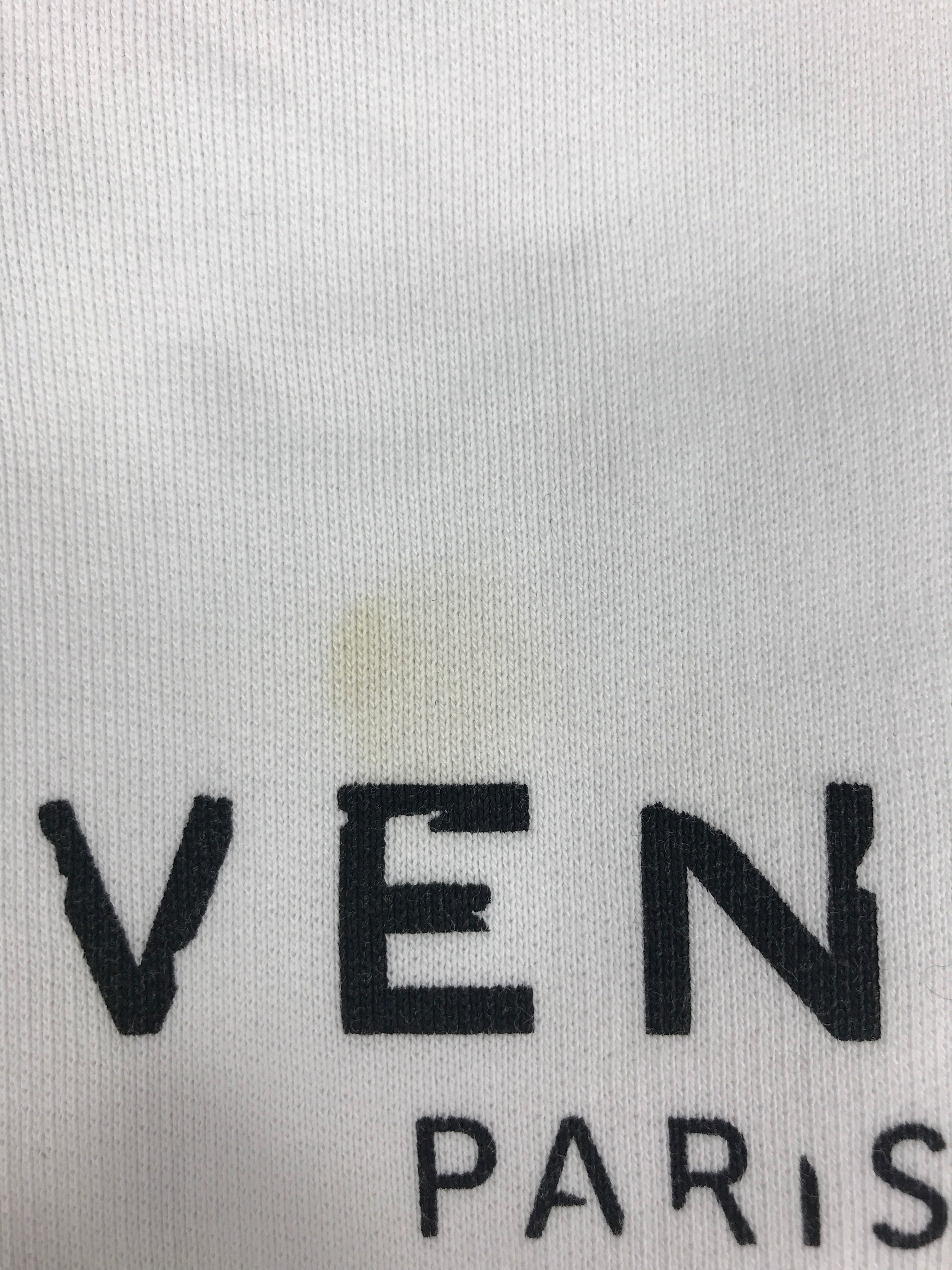 White Logo Printed Cotton Hoodie Sweater