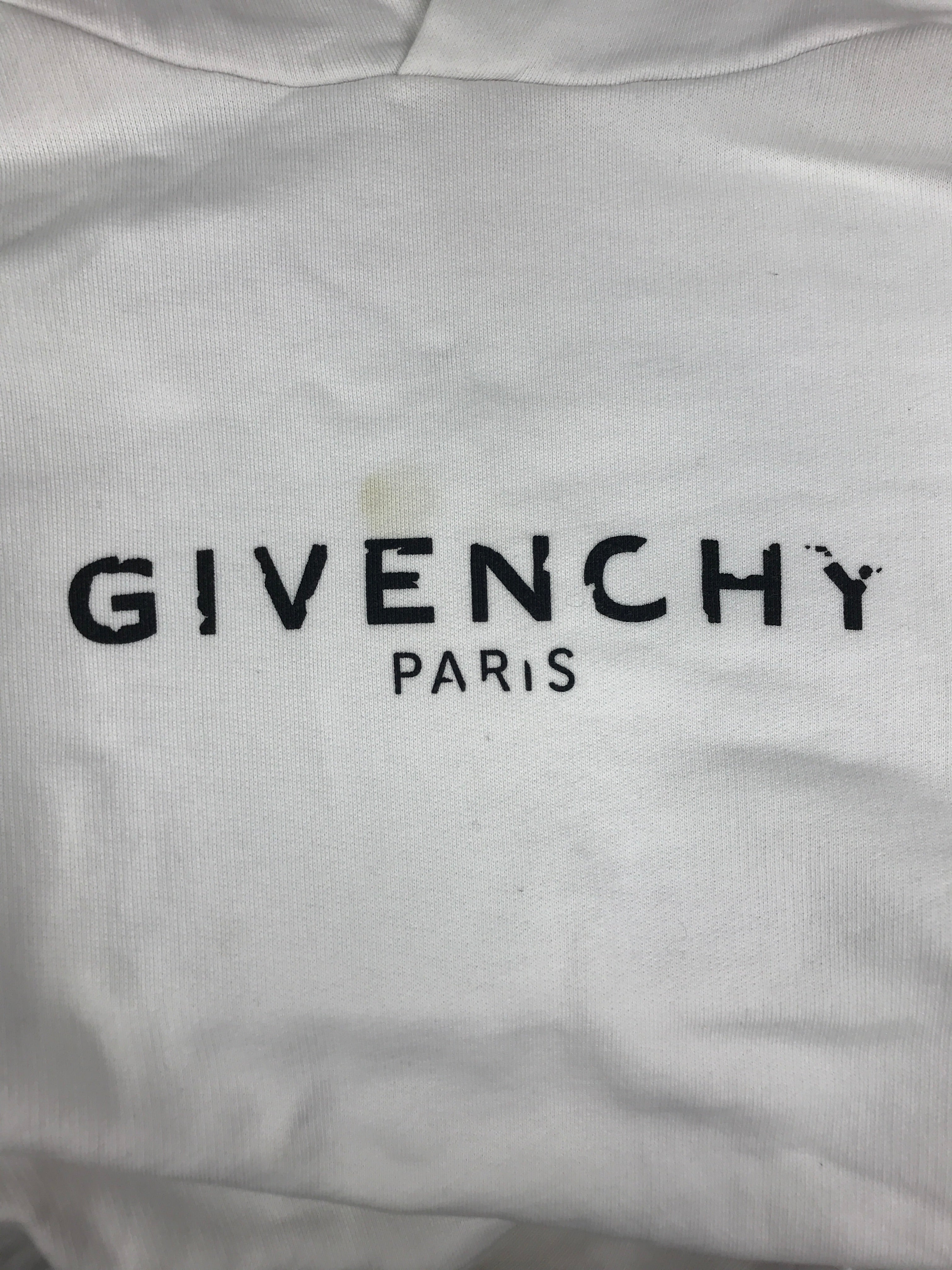 White Logo Printed Cotton Hoodie Sweater