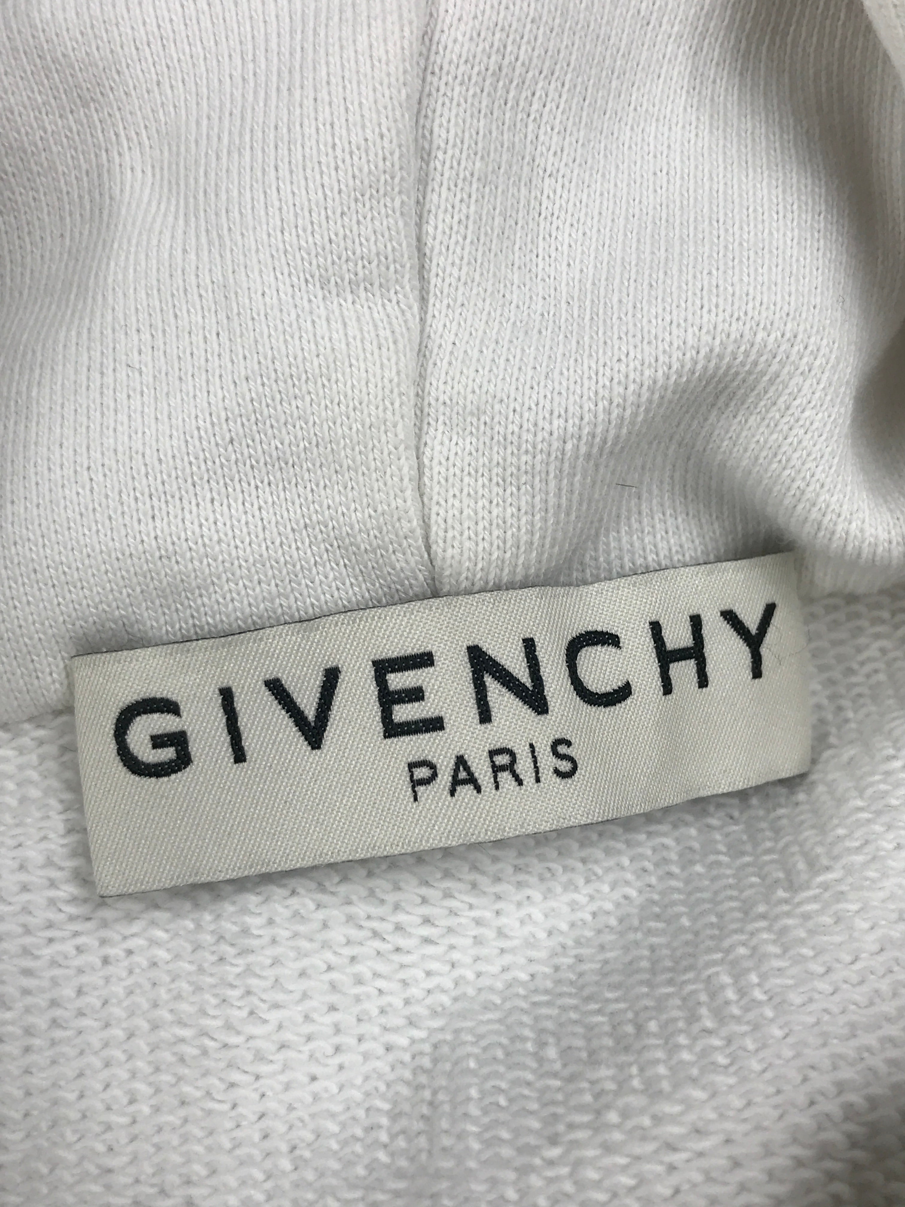 White Logo Printed Cotton Hoodie Sweater