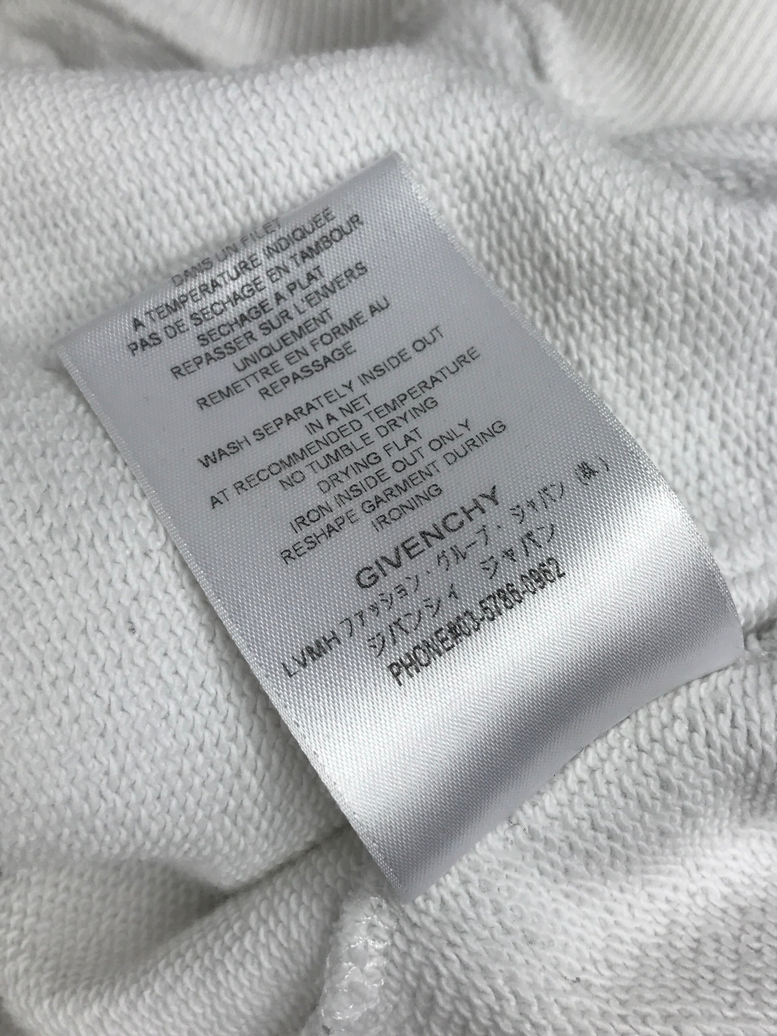White Logo Printed Cotton Hoodie Sweater