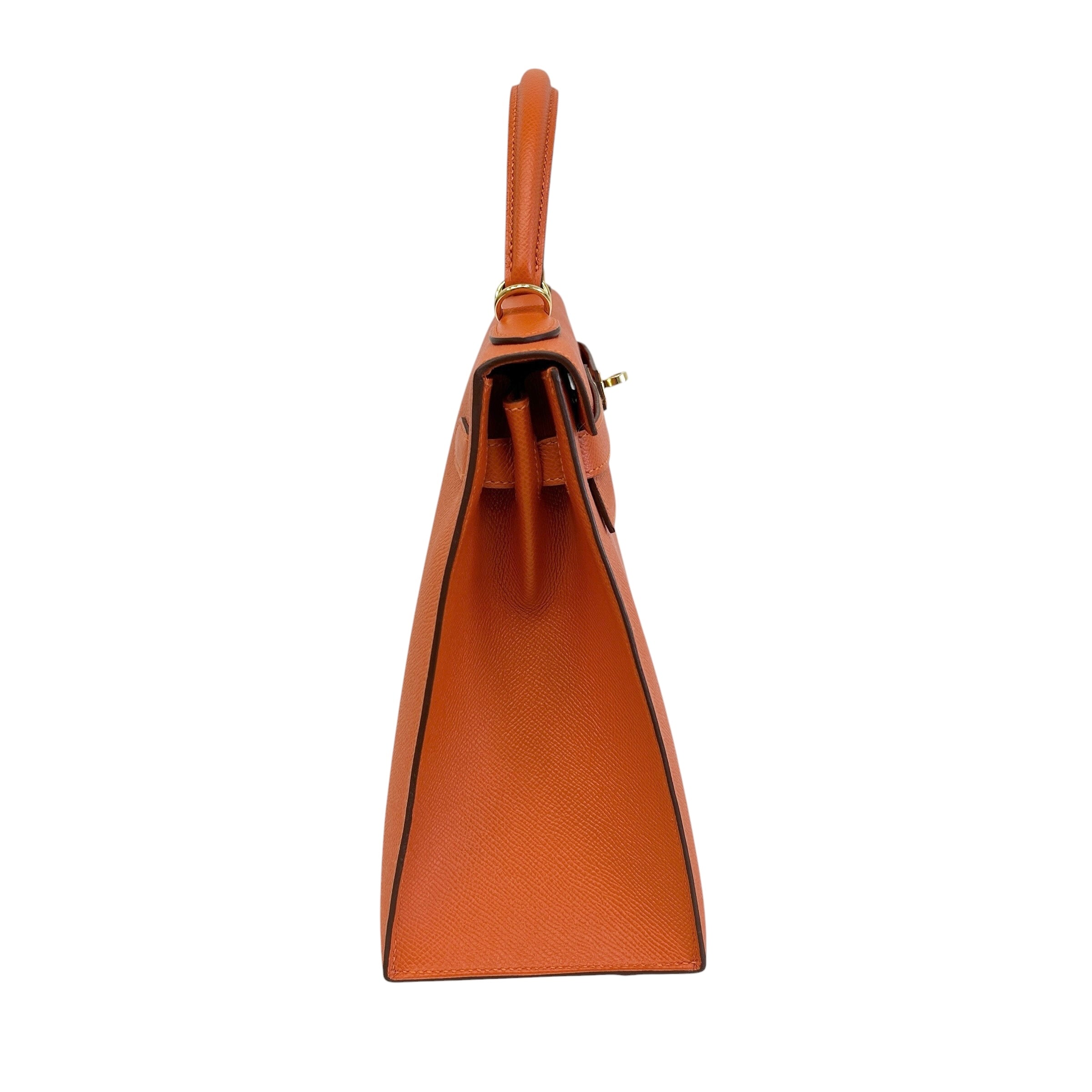 Orange Epsom Leather Kelly Sellier 32 w/GHW - Haute Classics