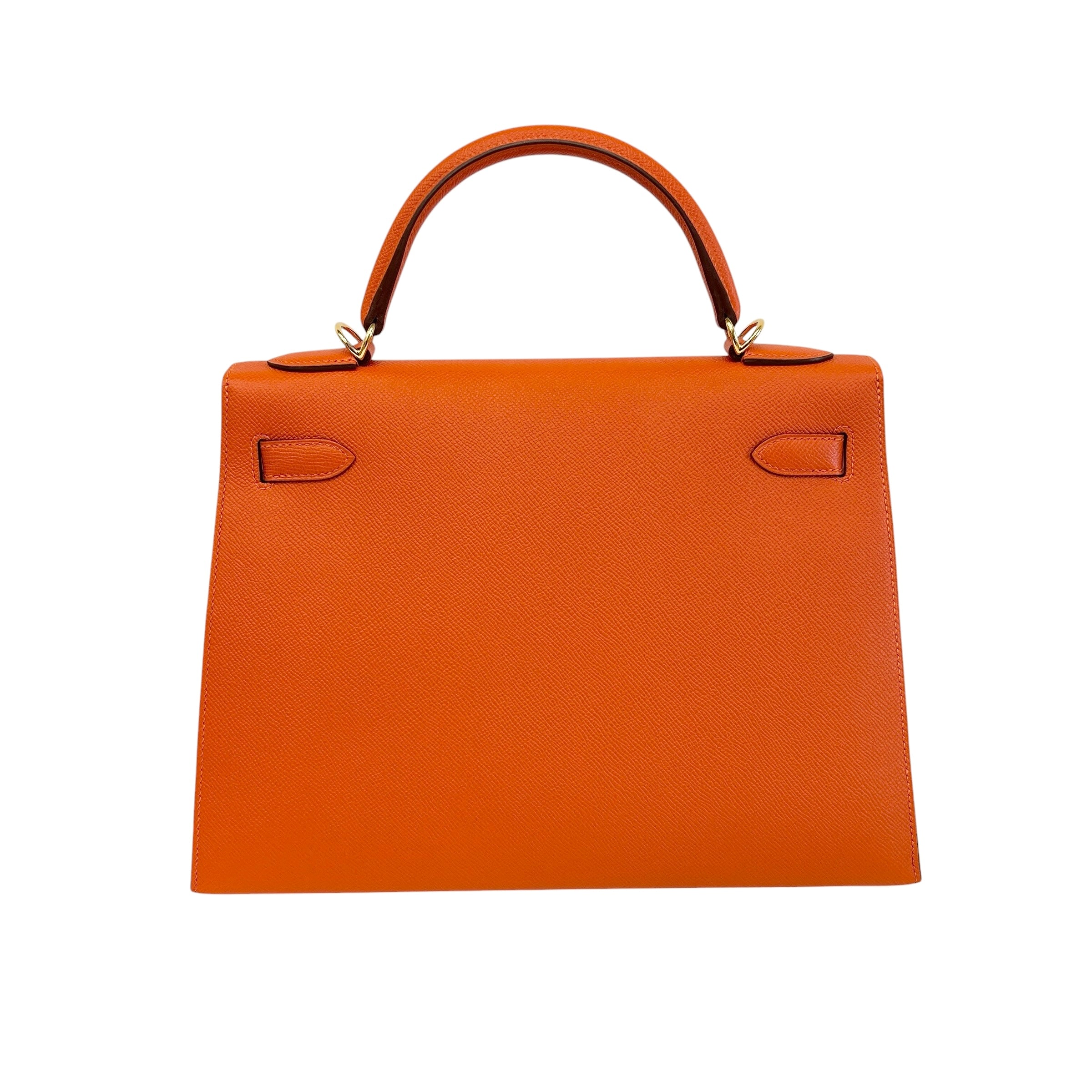 Orange Epsom Leather Kelly Sellier 32 w/GHW - Haute Classics