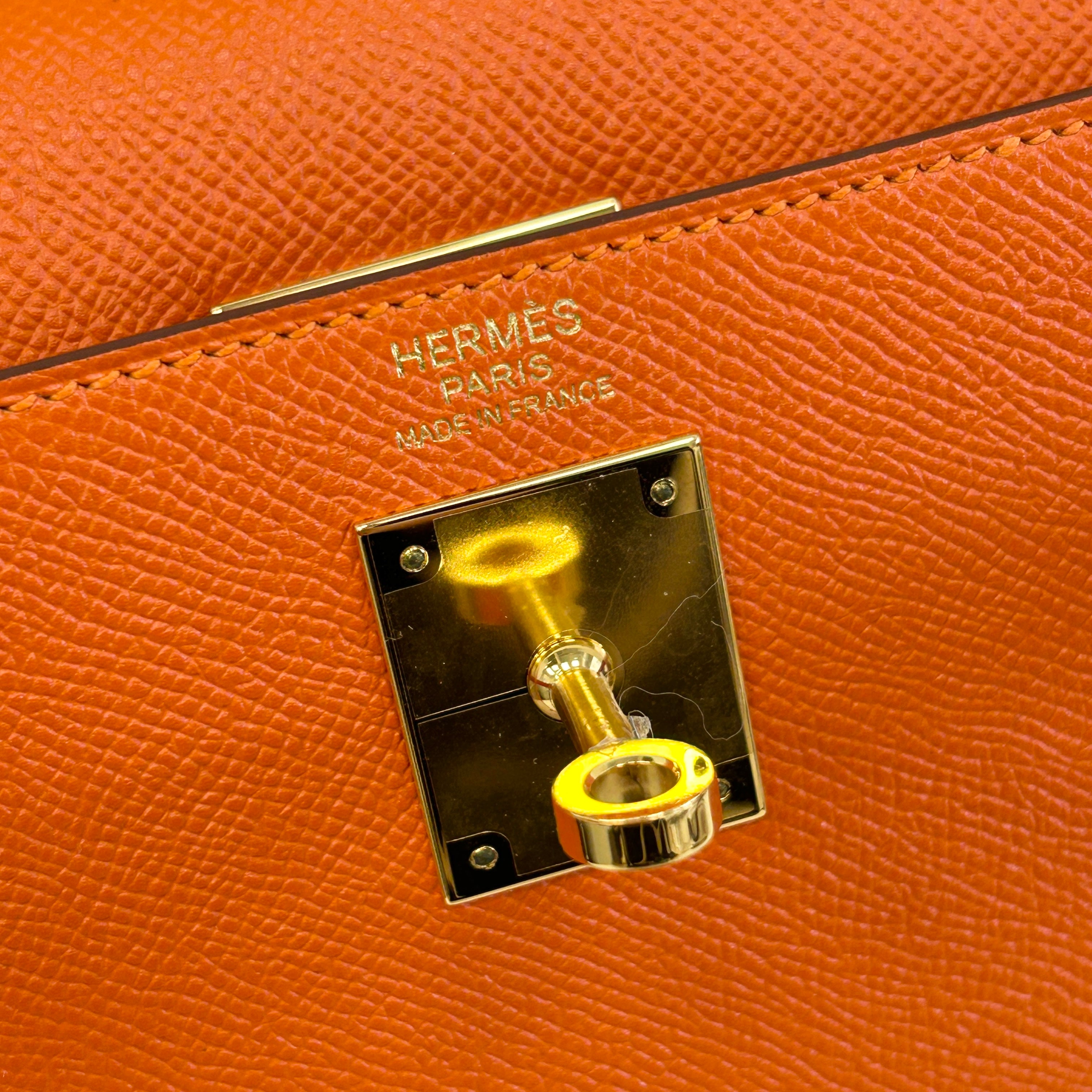 Orange Epsom Leather Kelly Sellier 32 w/GHW - Haute Classics