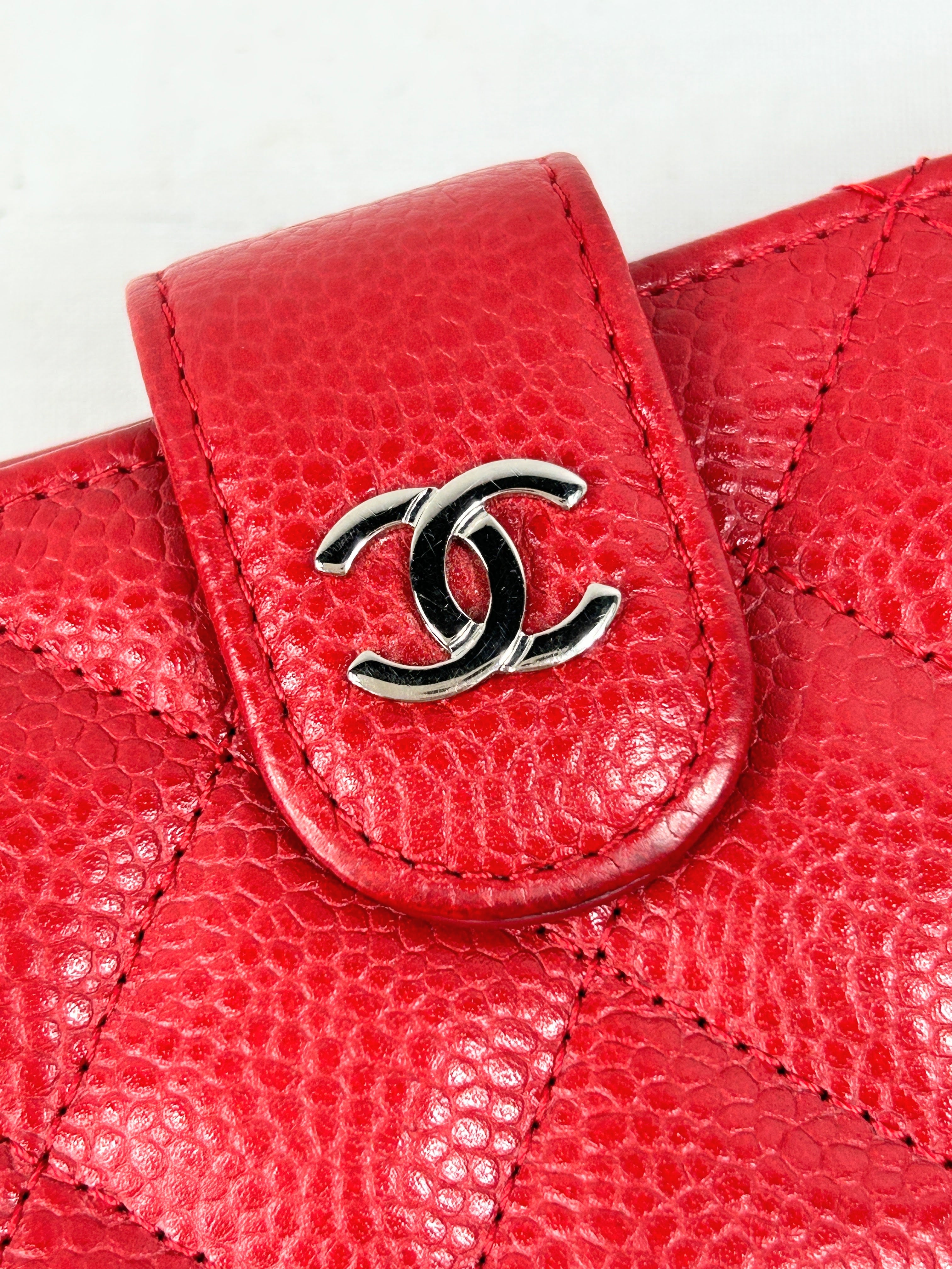 Red Caviar Bifold French Wallet w/SHW