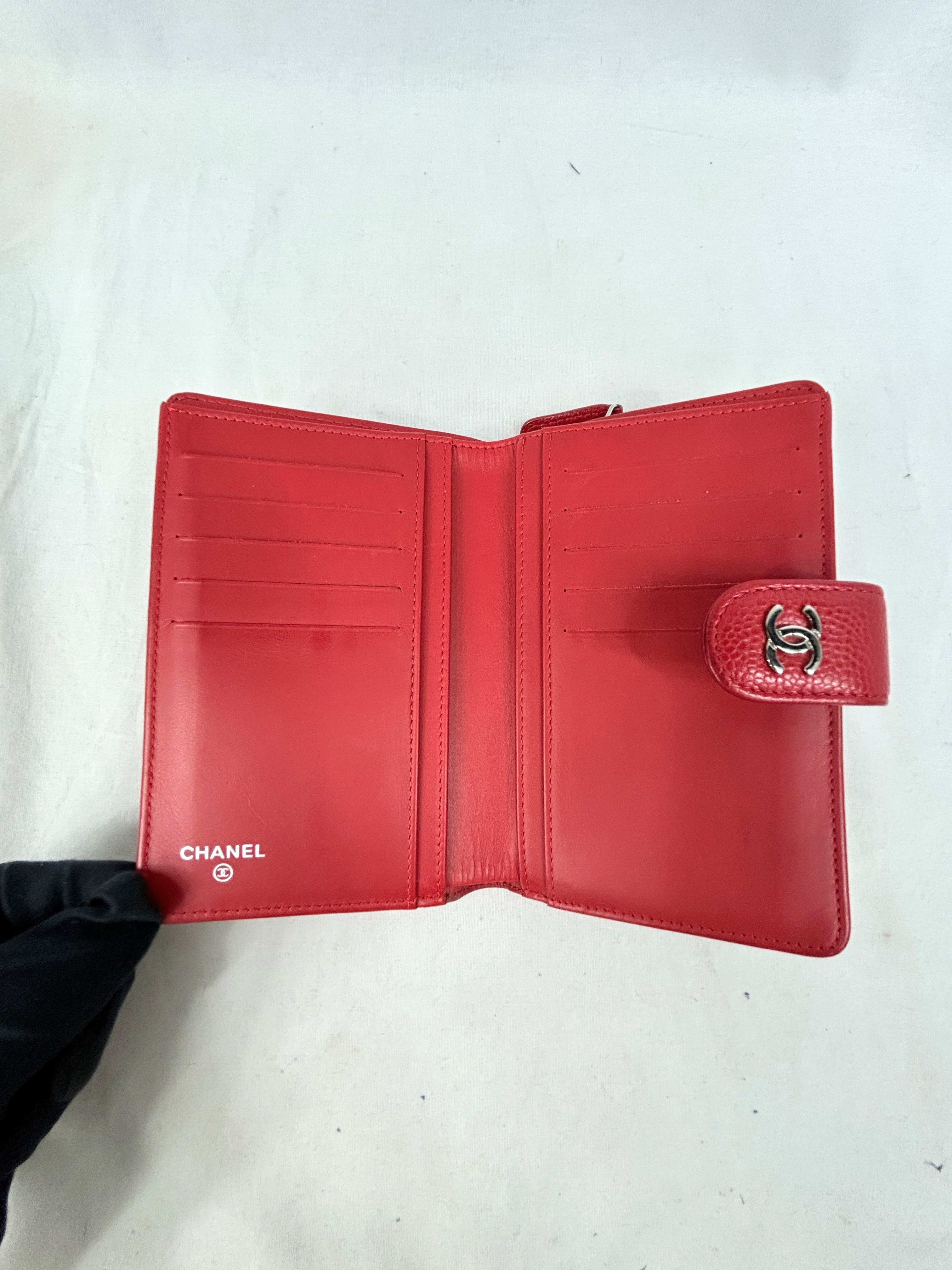 Red Caviar Bifold French Wallet w/SHW