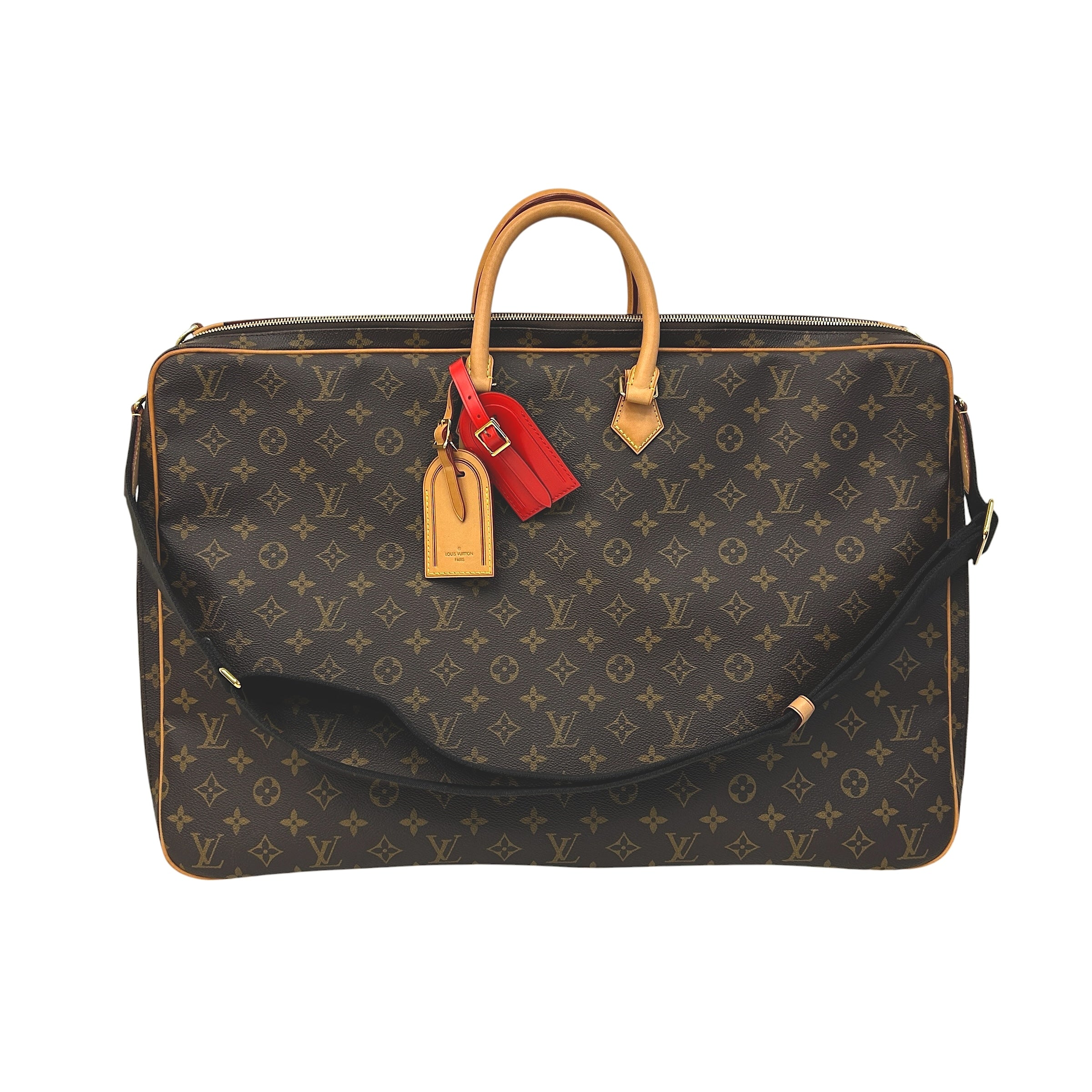 Garment Cover Monogram Canvas/Red Leather with Hanger - Haute Classics