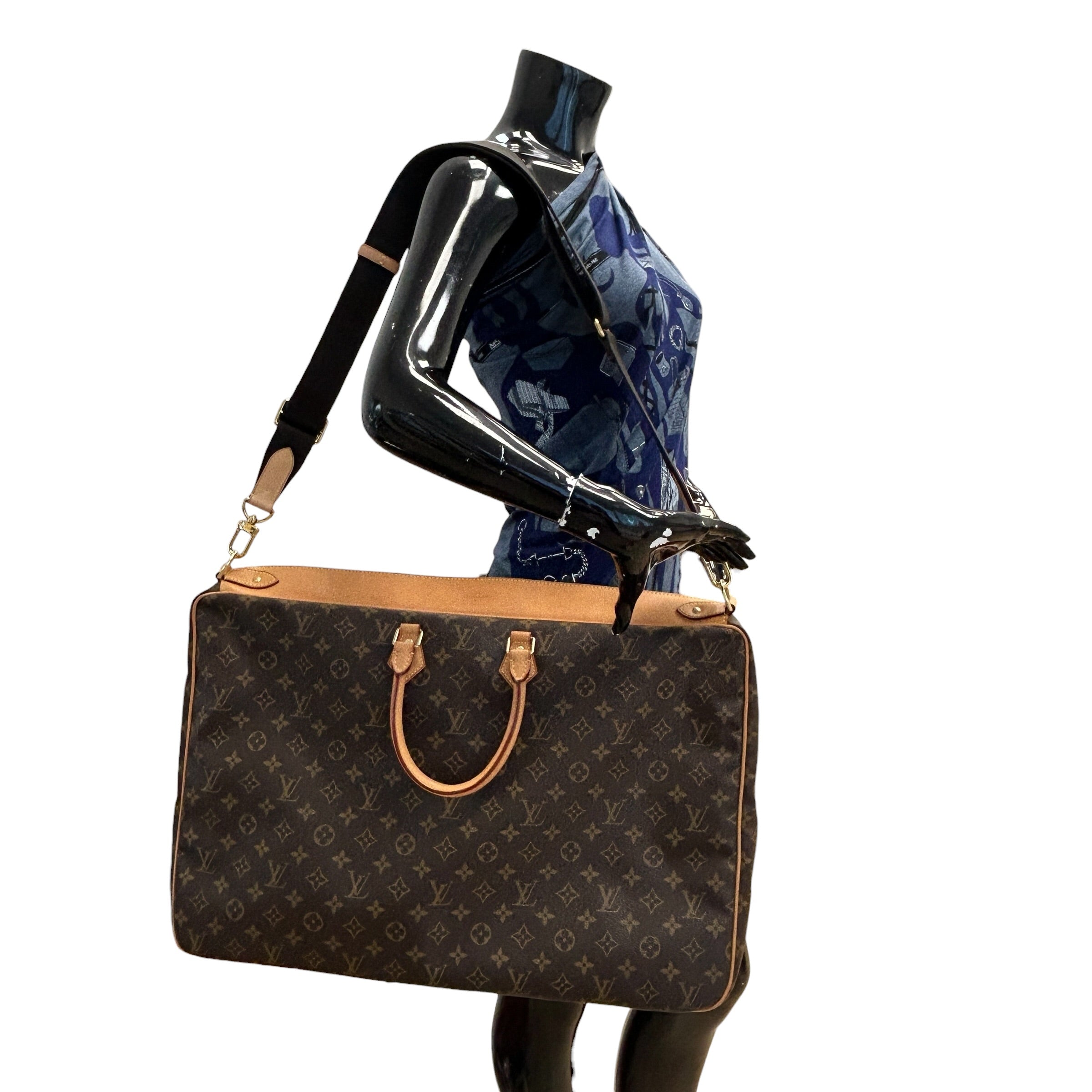 Garment Cover Monogram Canvas/Red Leather with Hanger - Haute Classics