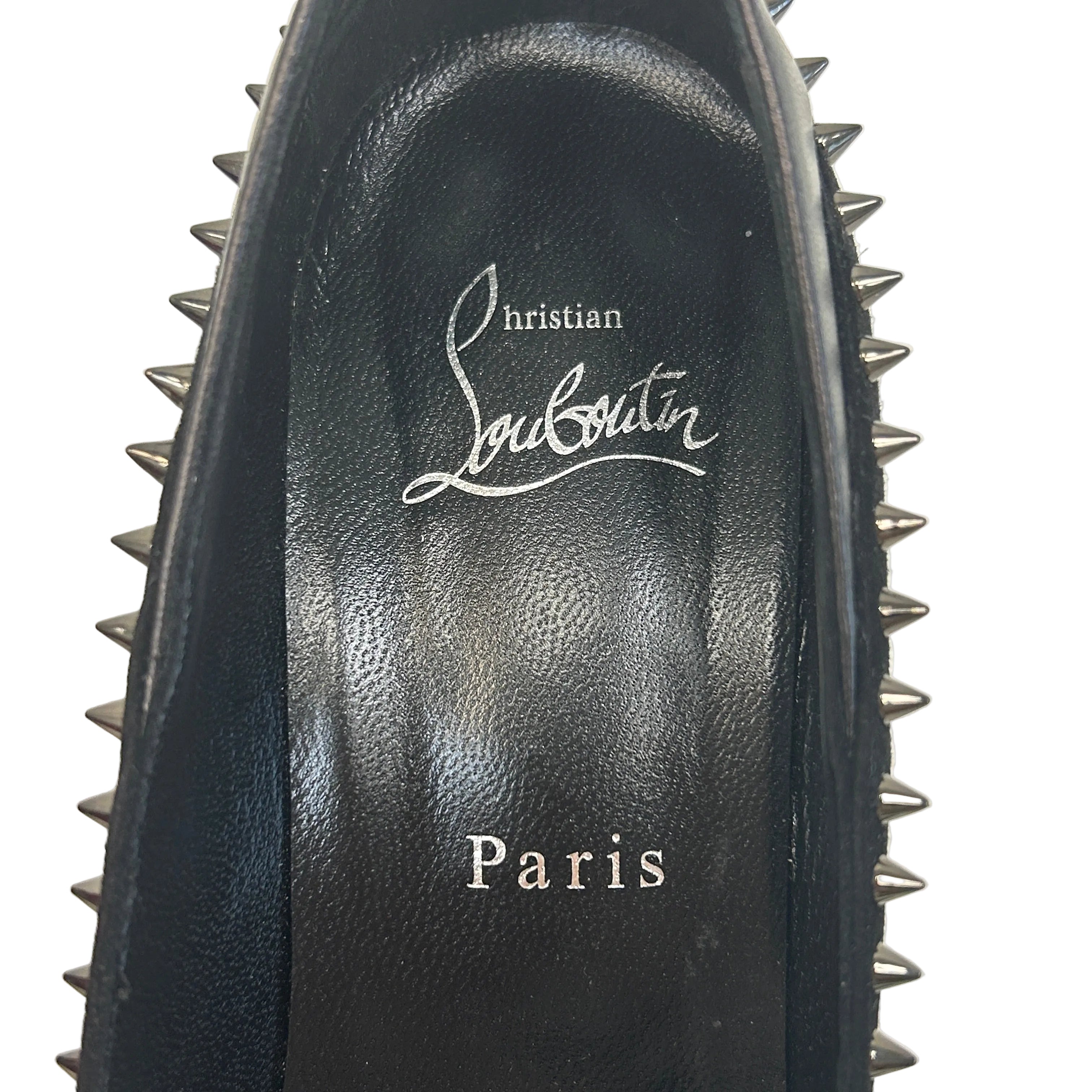 Black Duvette Spikes 85 Leather Pumps