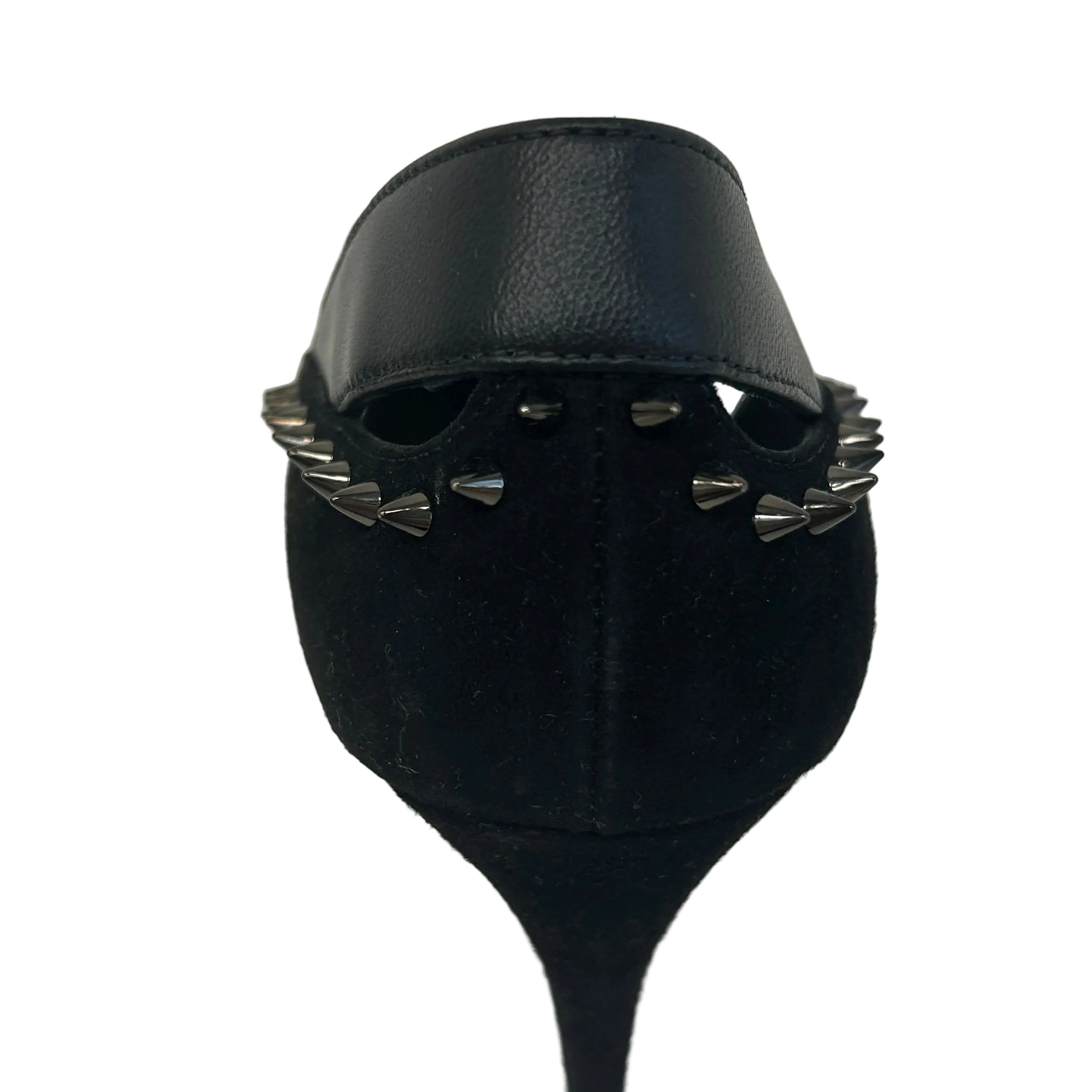 Black Duvette Spikes 85 Leather Pumps