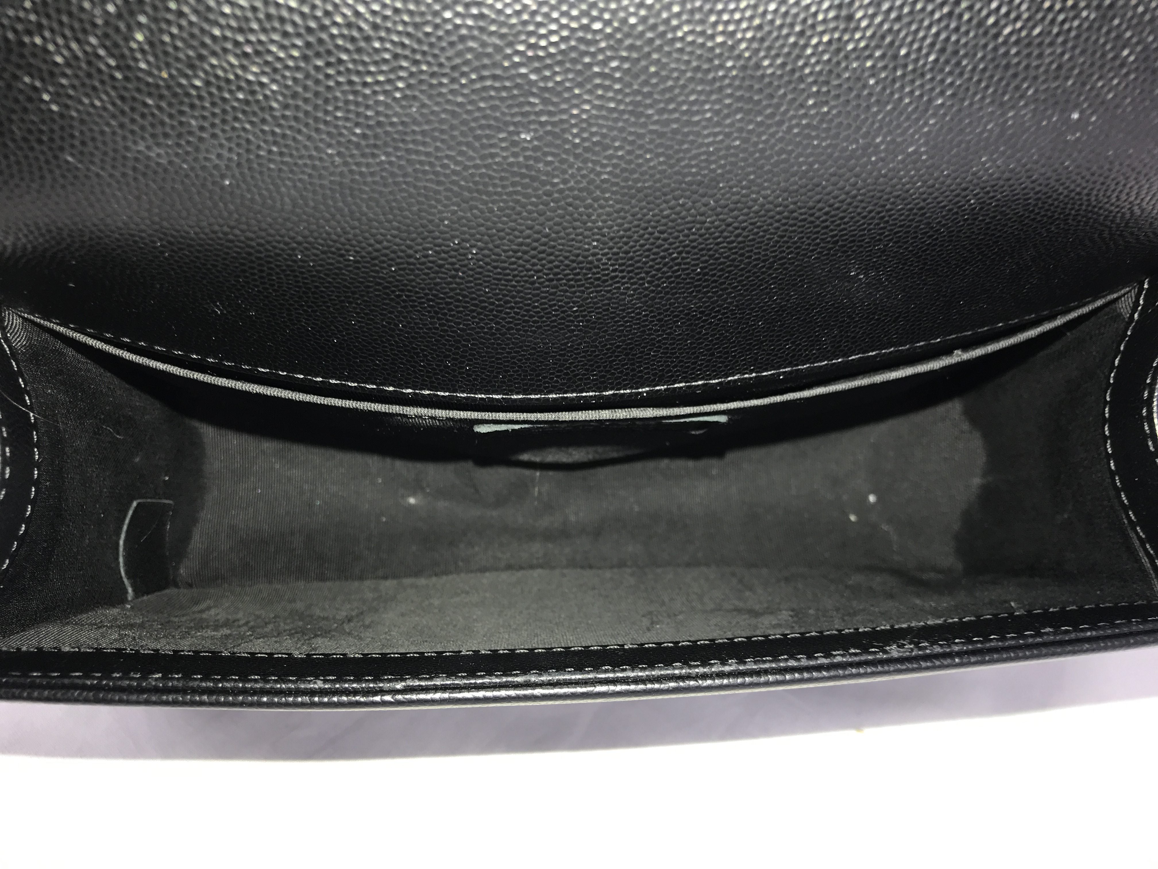 Black Caviar Quilted Old Medium Boy Bag W/RHW