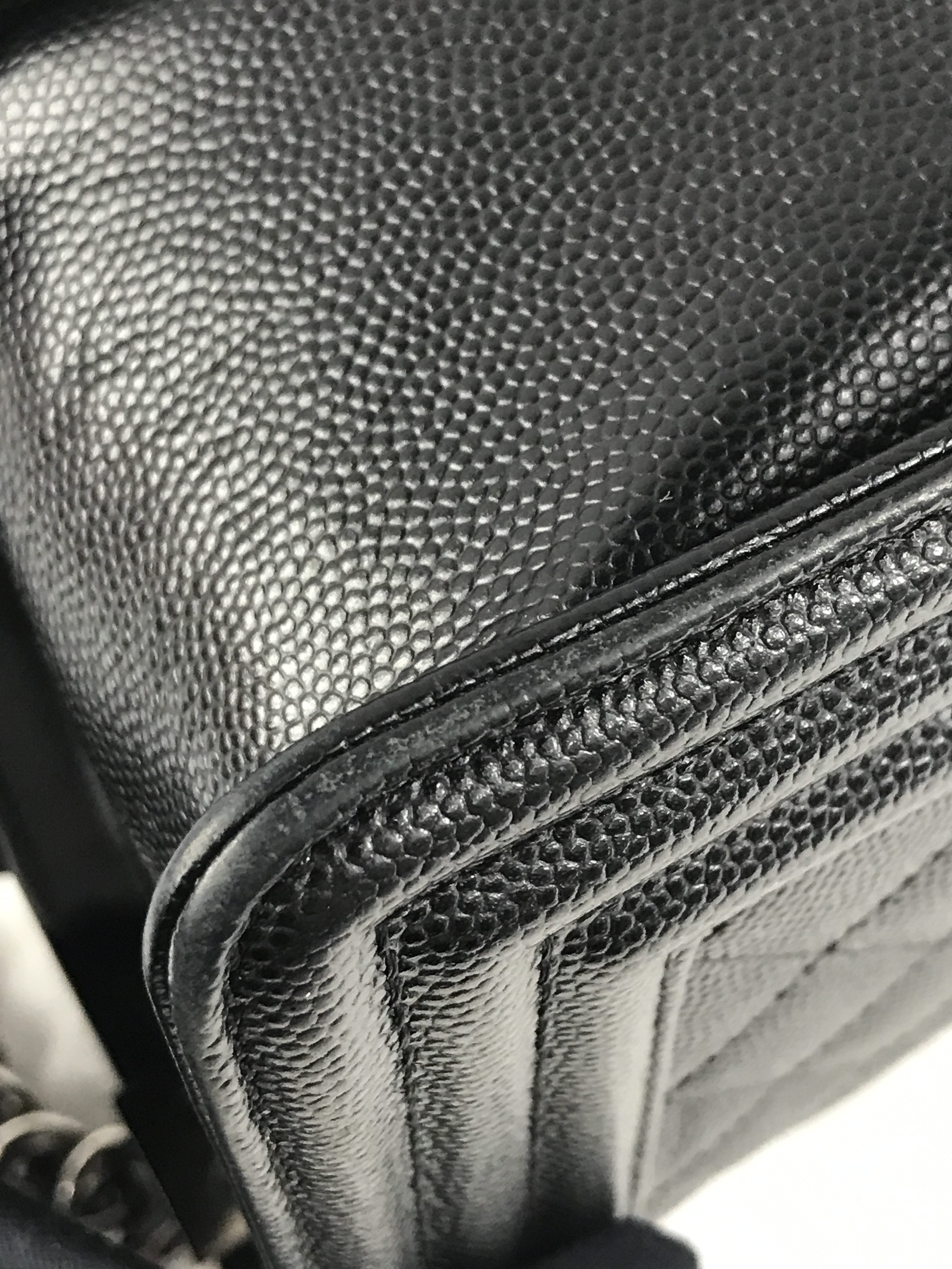 Black Caviar Quilted Old Medium Boy Bag W/RHW