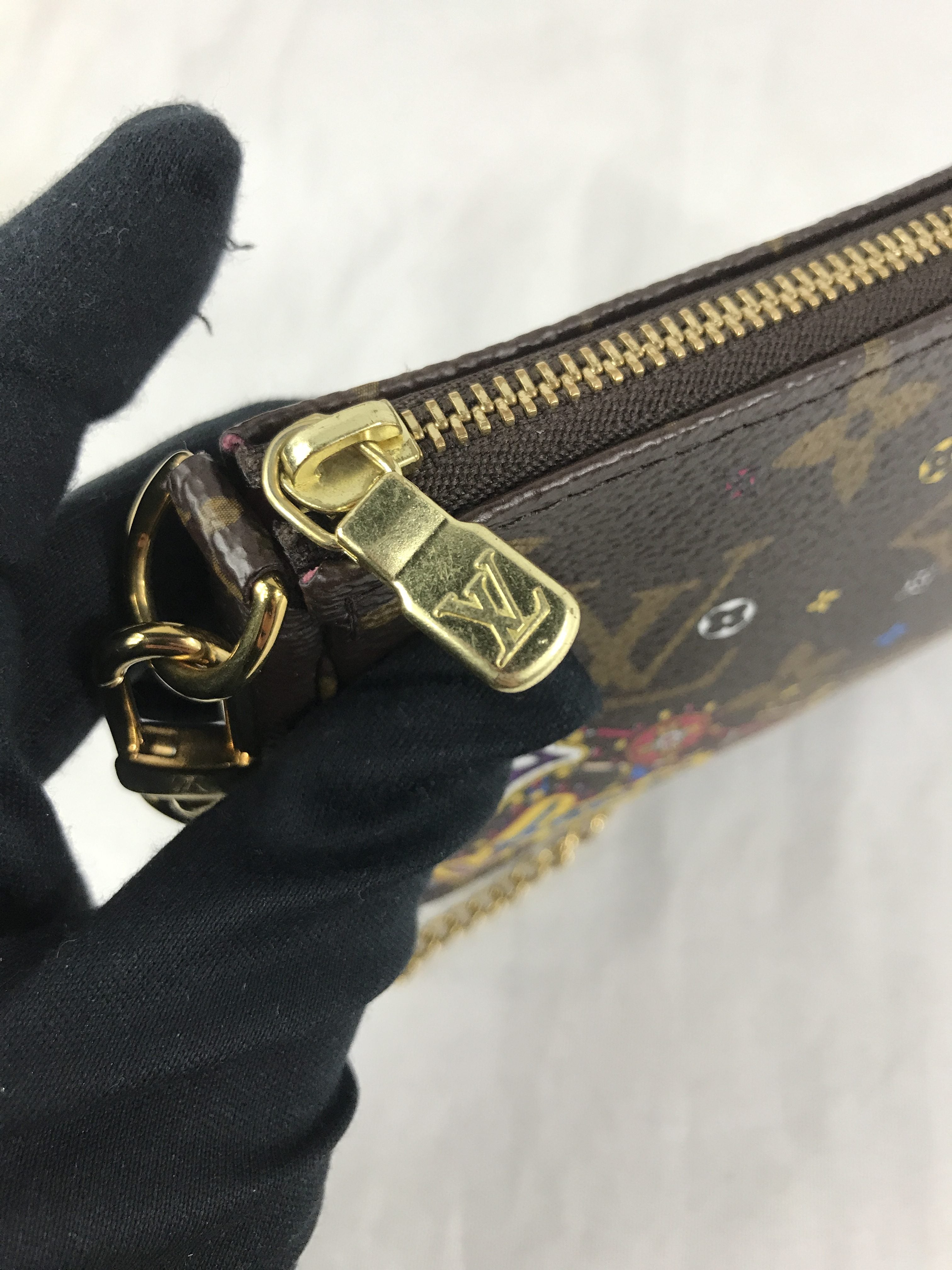 Monogram 2020 Christmas Animation Roller Coaster Mini Pochette Accessories Pivoine W/GHW