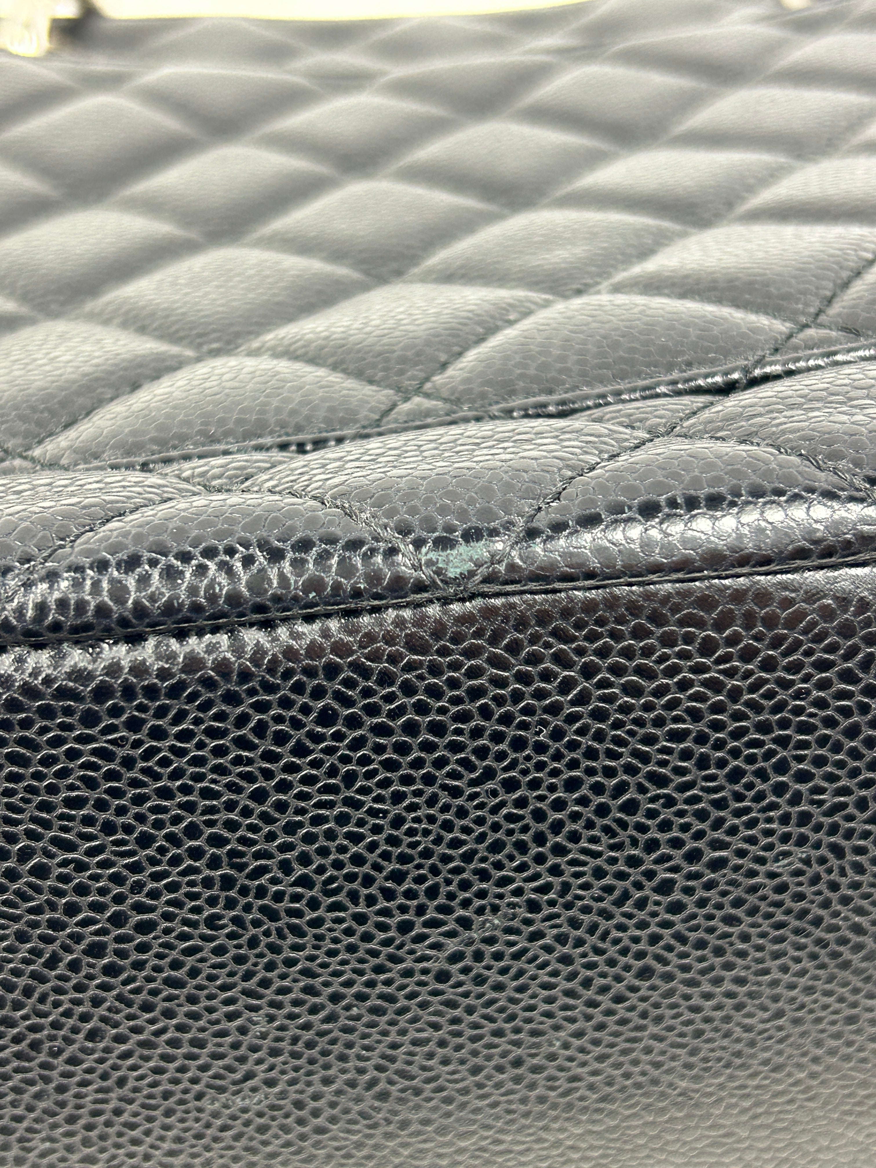 Black Caviar Quilted GST Tote w/SHW