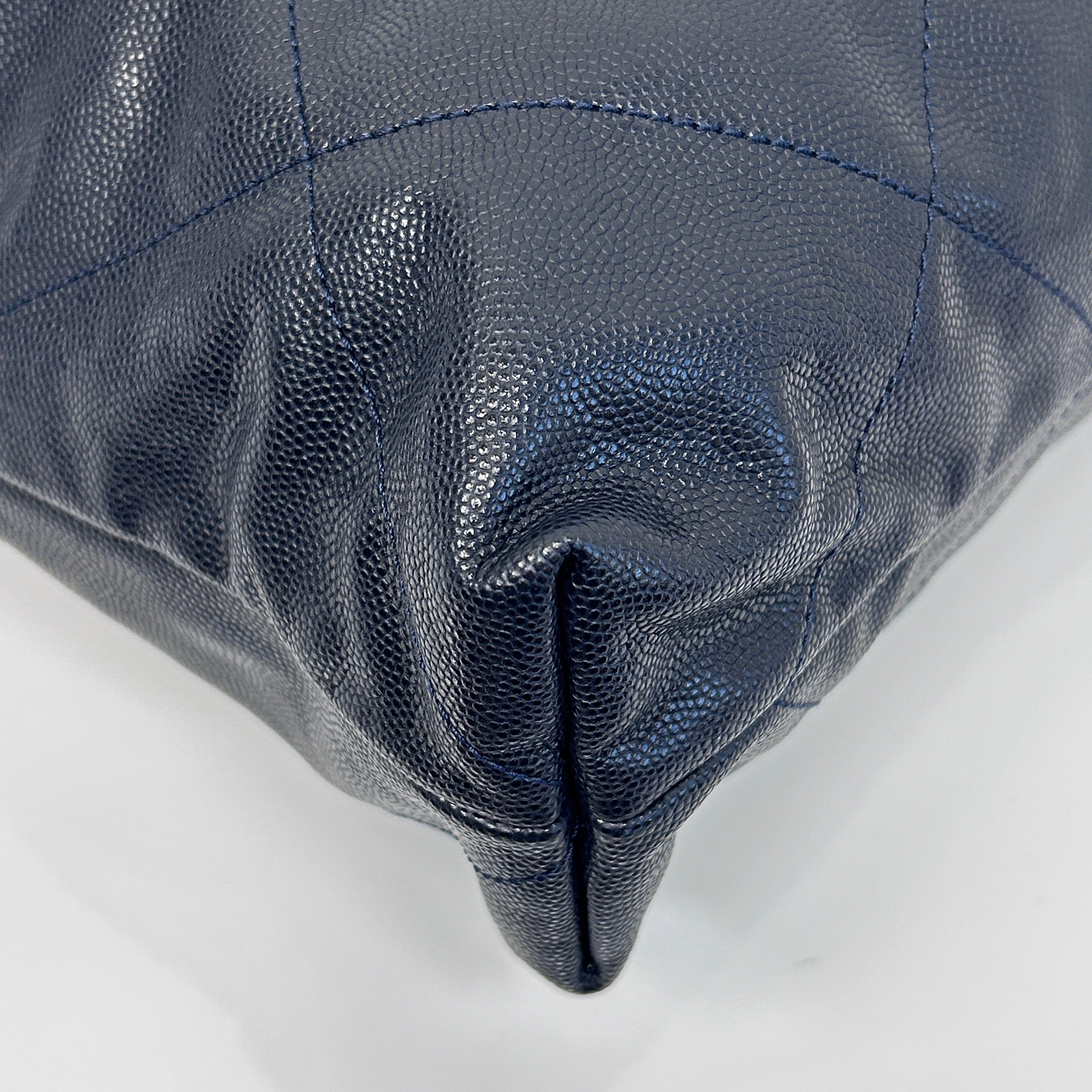 Navy Quilted Shiny Caviar Leather 22 Small Hobo Bag w/GHW