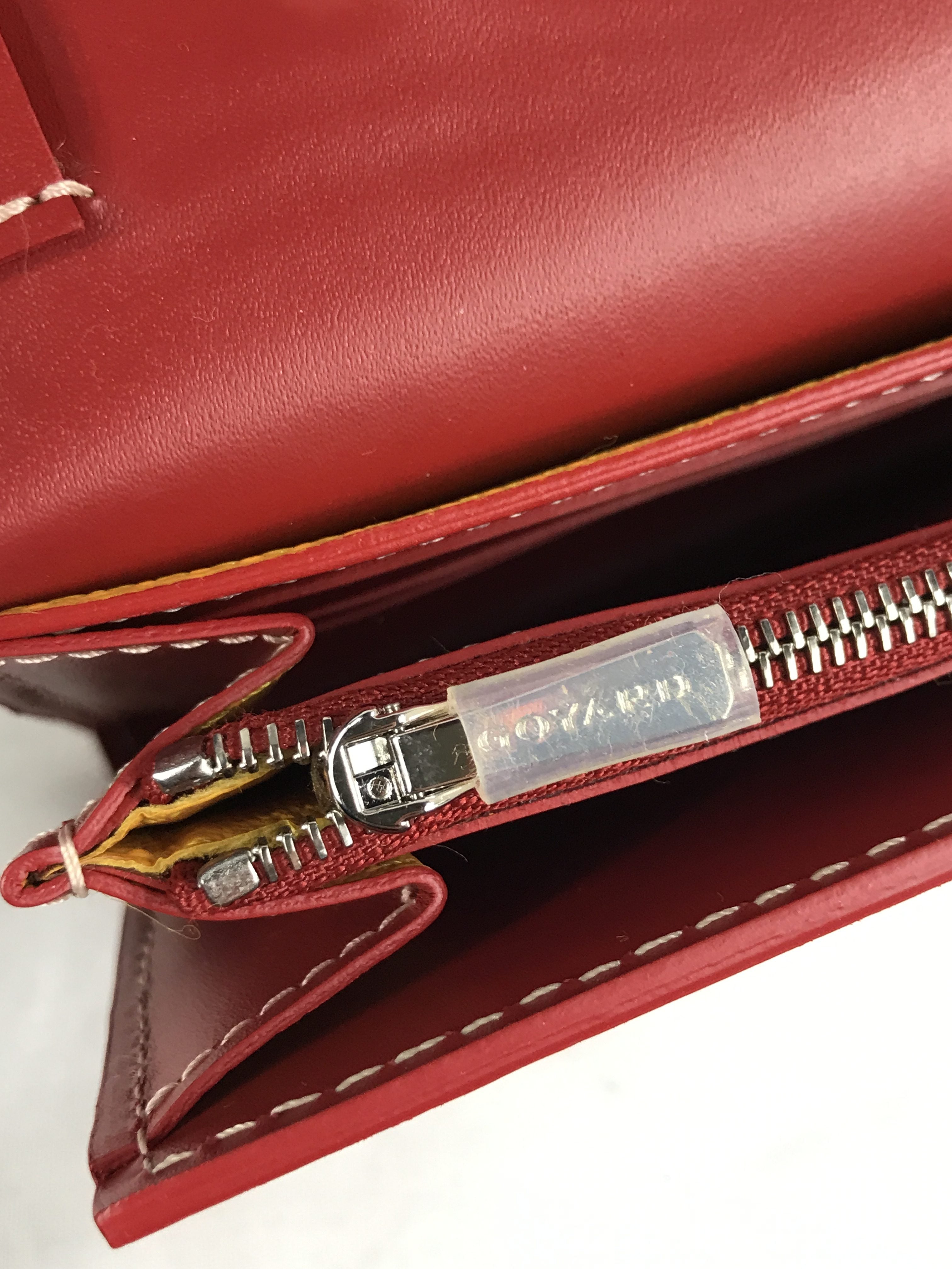 Red Canvas and Red Calfskin Leather Varenne Continental Wallet