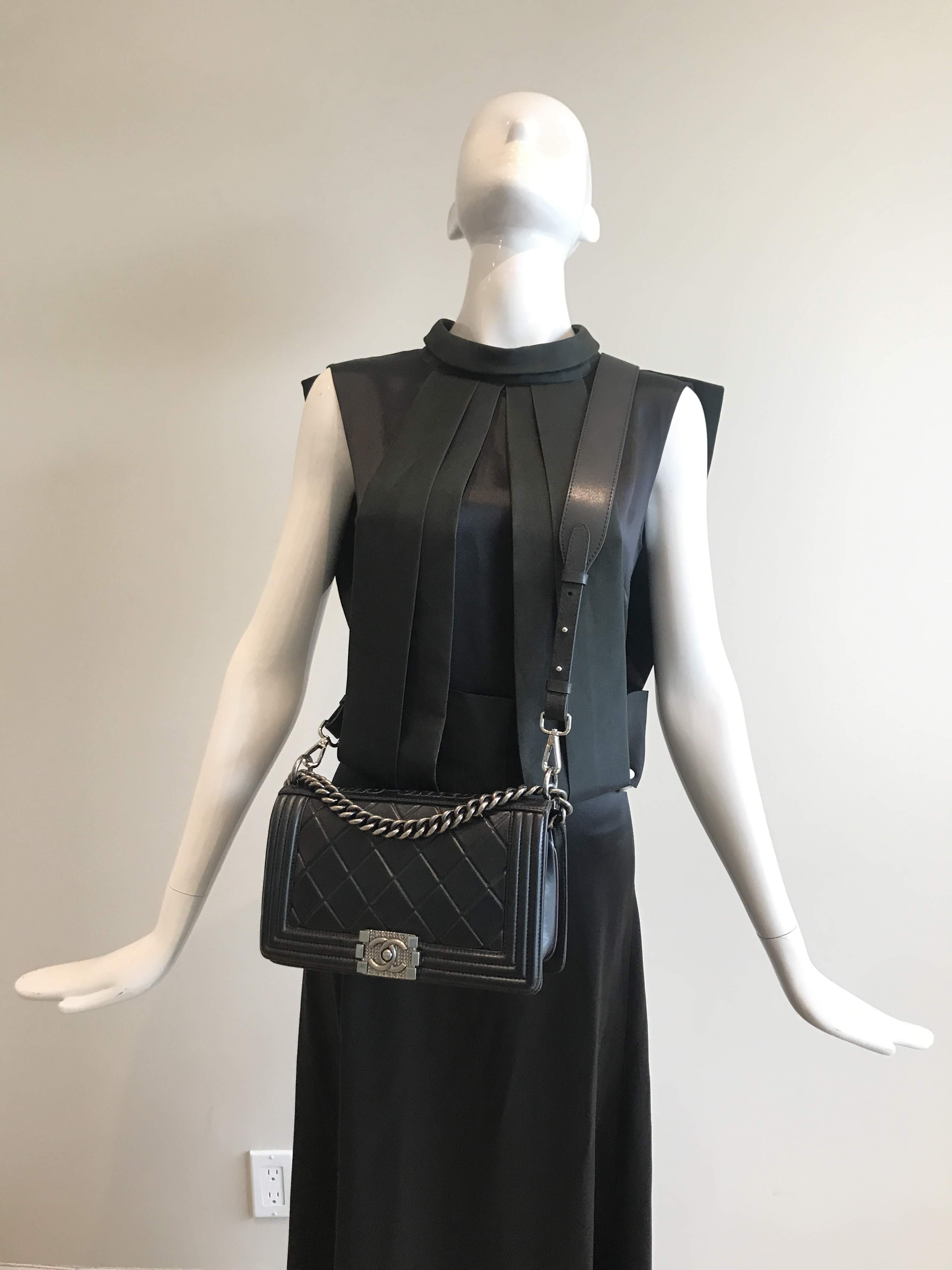 Black Smooth Leather Shoulder/Crossbody Strap