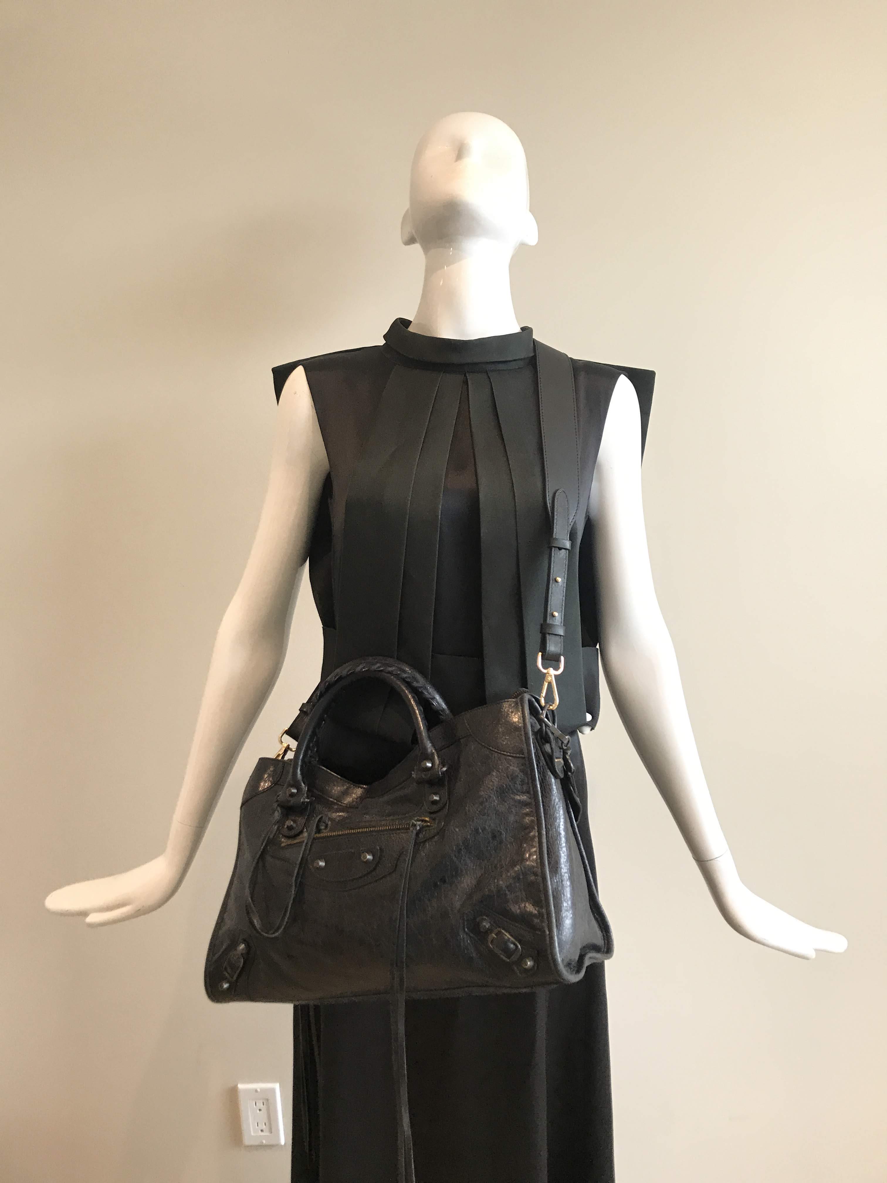 Black Smooth Leather Shoulder/Crossbody Strap