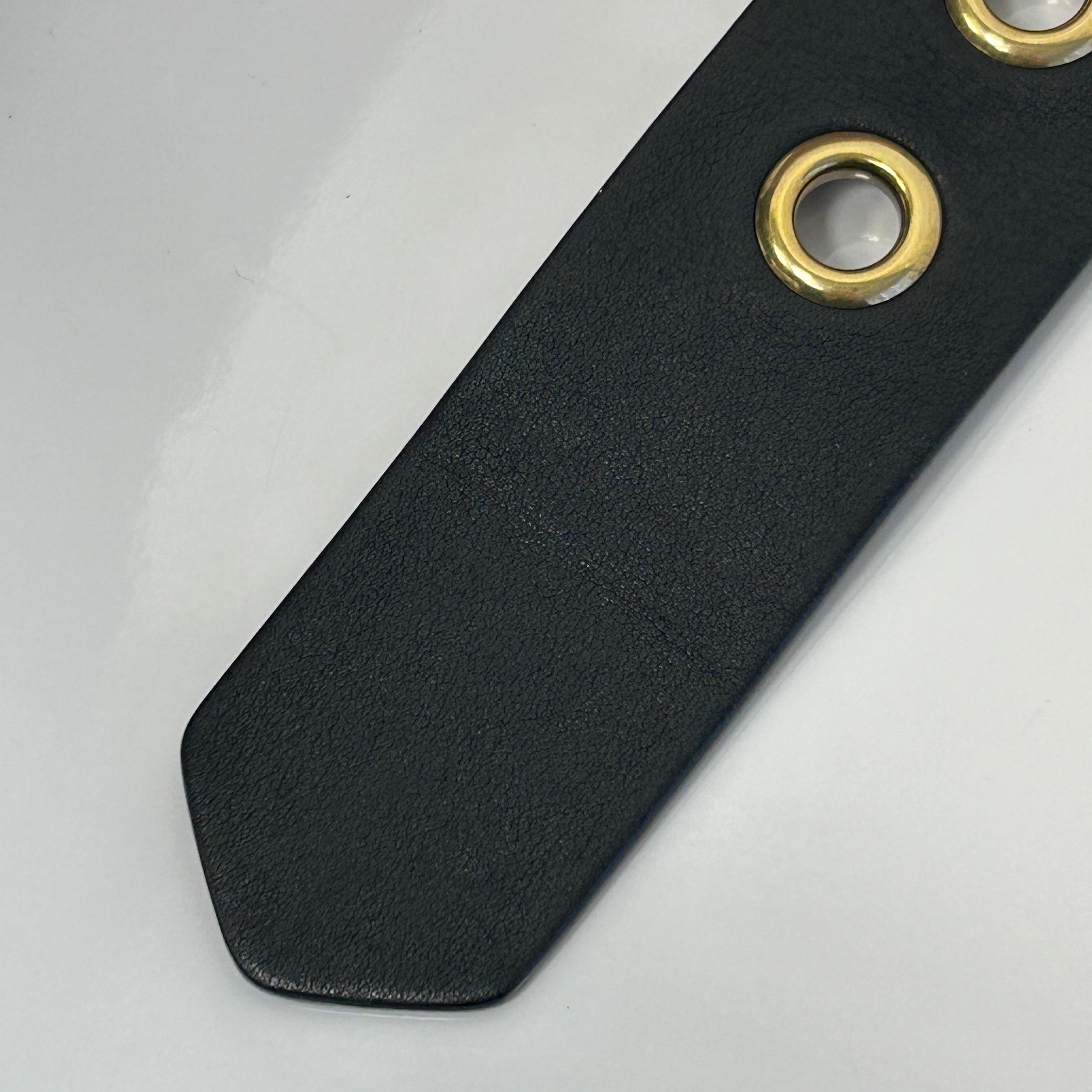 Black Leather D Buckle Waist Belt