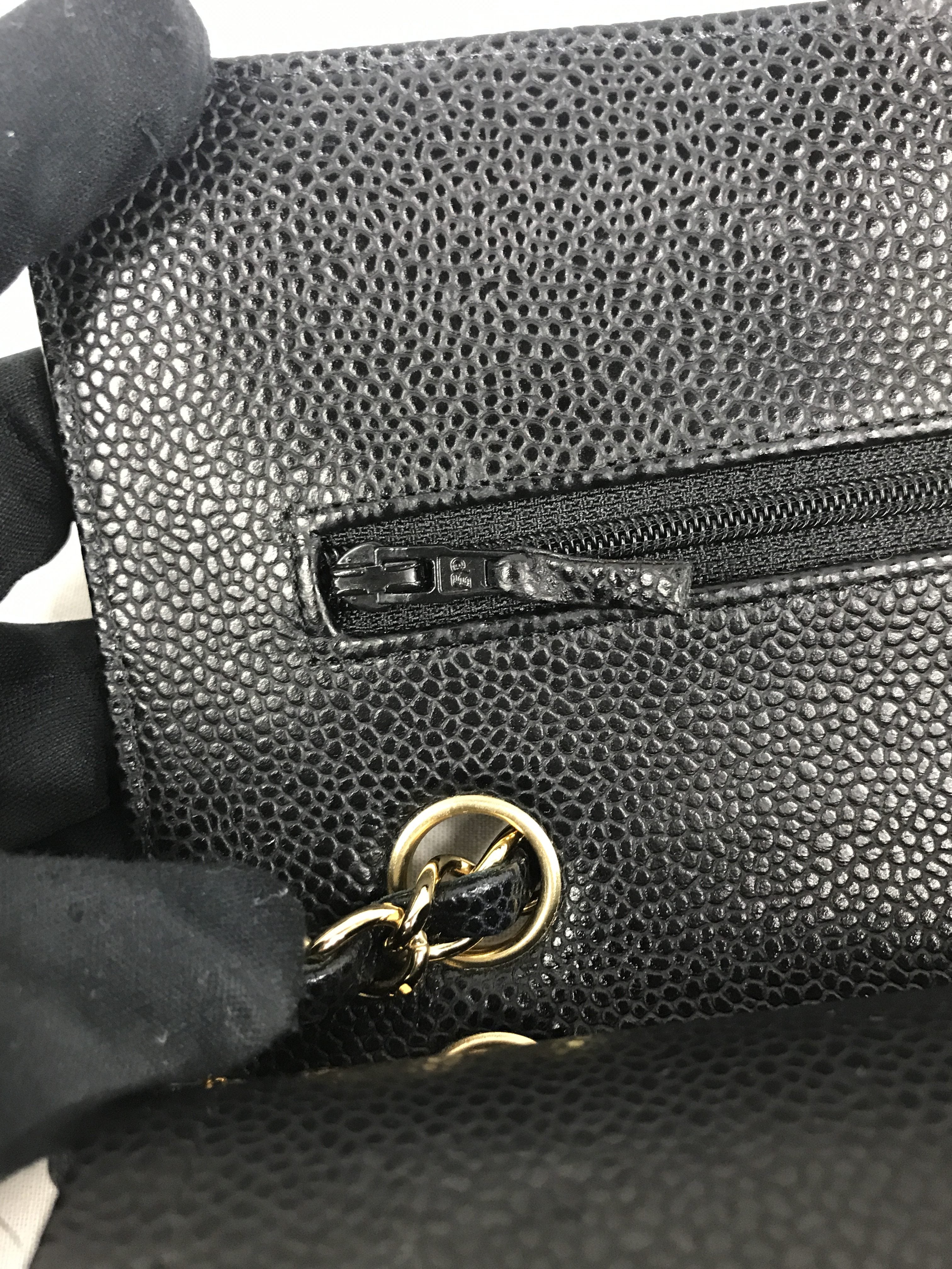 Black Caviar Quilted Small Classic Flap Bag W/GHW